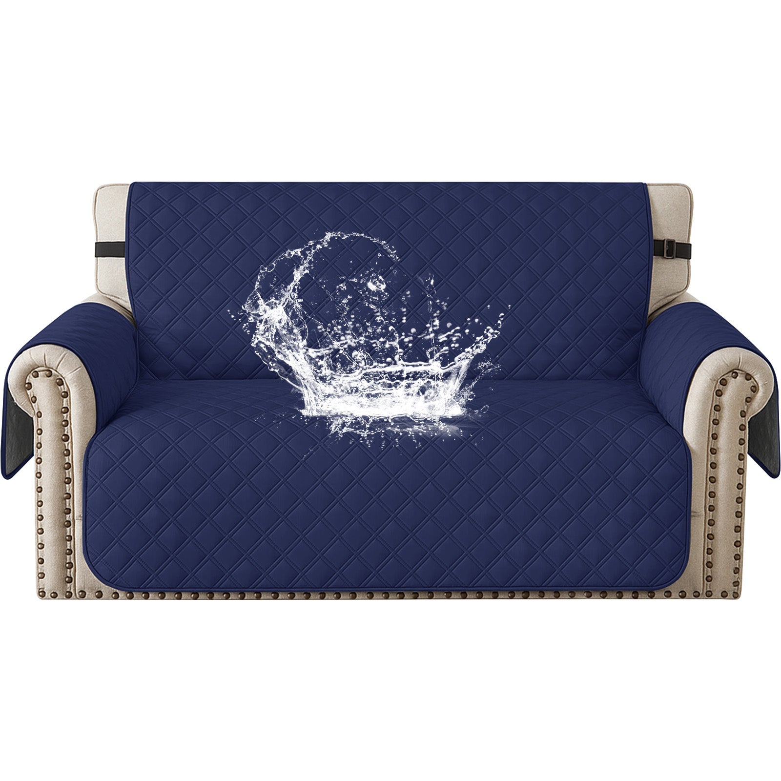 Ystyle 100% Waterproof 2 Seater Sofa Cover with Side Pockets