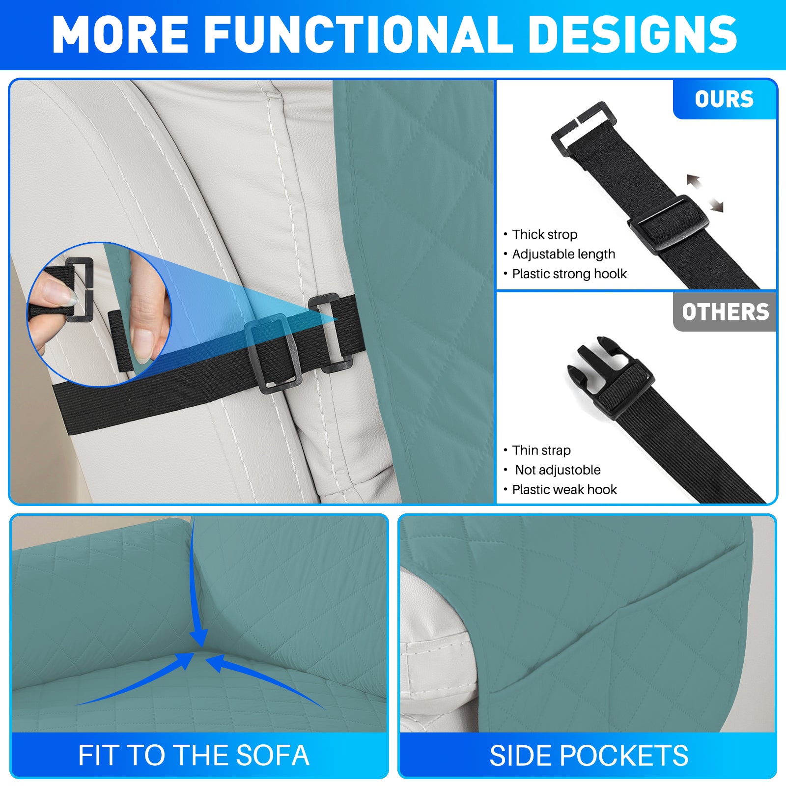 Ystyle Waterproof Recliner Chair Cover with Side Pockets Non Slip-YSTYLE