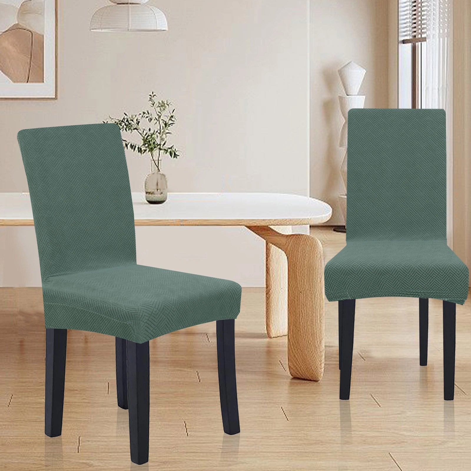 YSTYLE 2 Pieces Stretch Dining Chair Covers Diamond Jacquard-YSTYLE