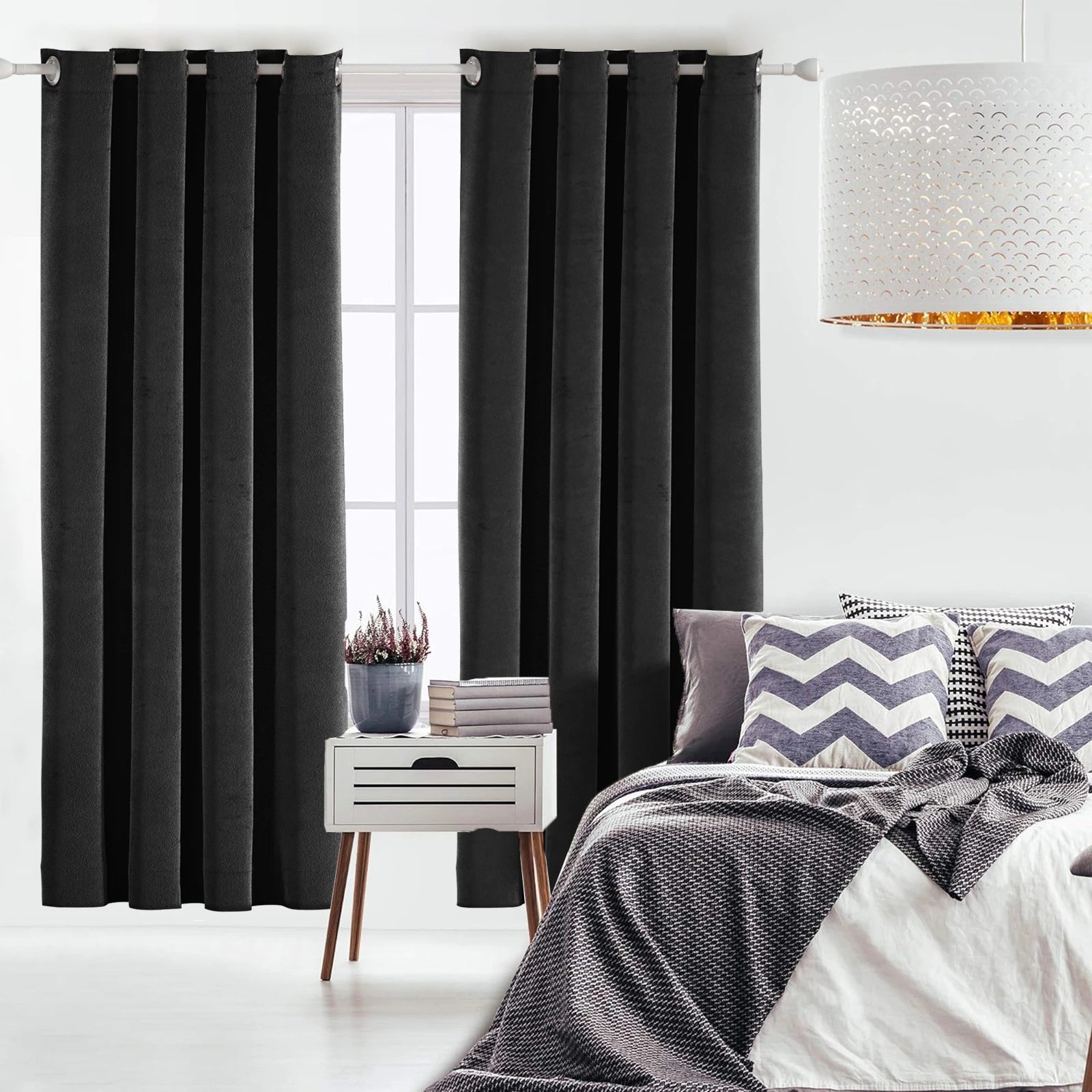 YSTYLE Velvet 2 pcs Blackout Curtains – 100% Light Block, Thermal Insulation