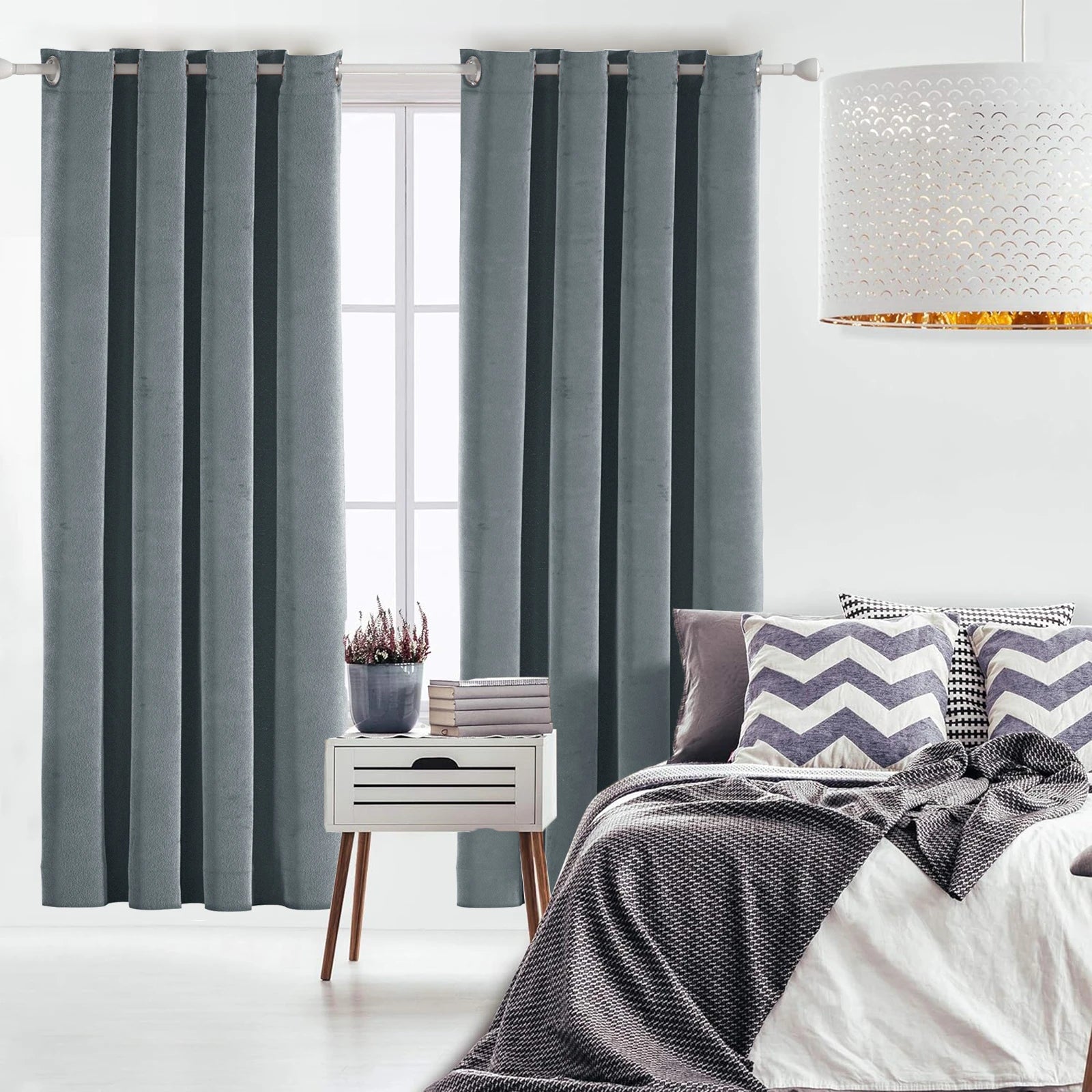 YSTYLE Velvet 2 pcs Blackout Curtains – 100% Light Block, Thermal Insulation