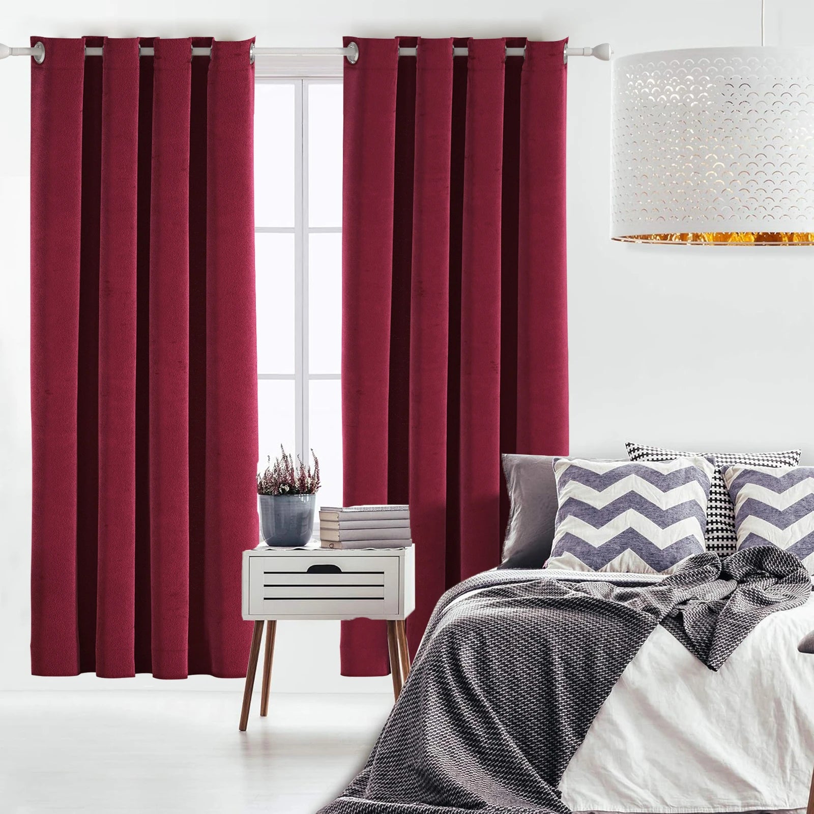 YSTYLE Velvet 2 pcs Blackout Curtains – 100% Light Block, Thermal Insulation