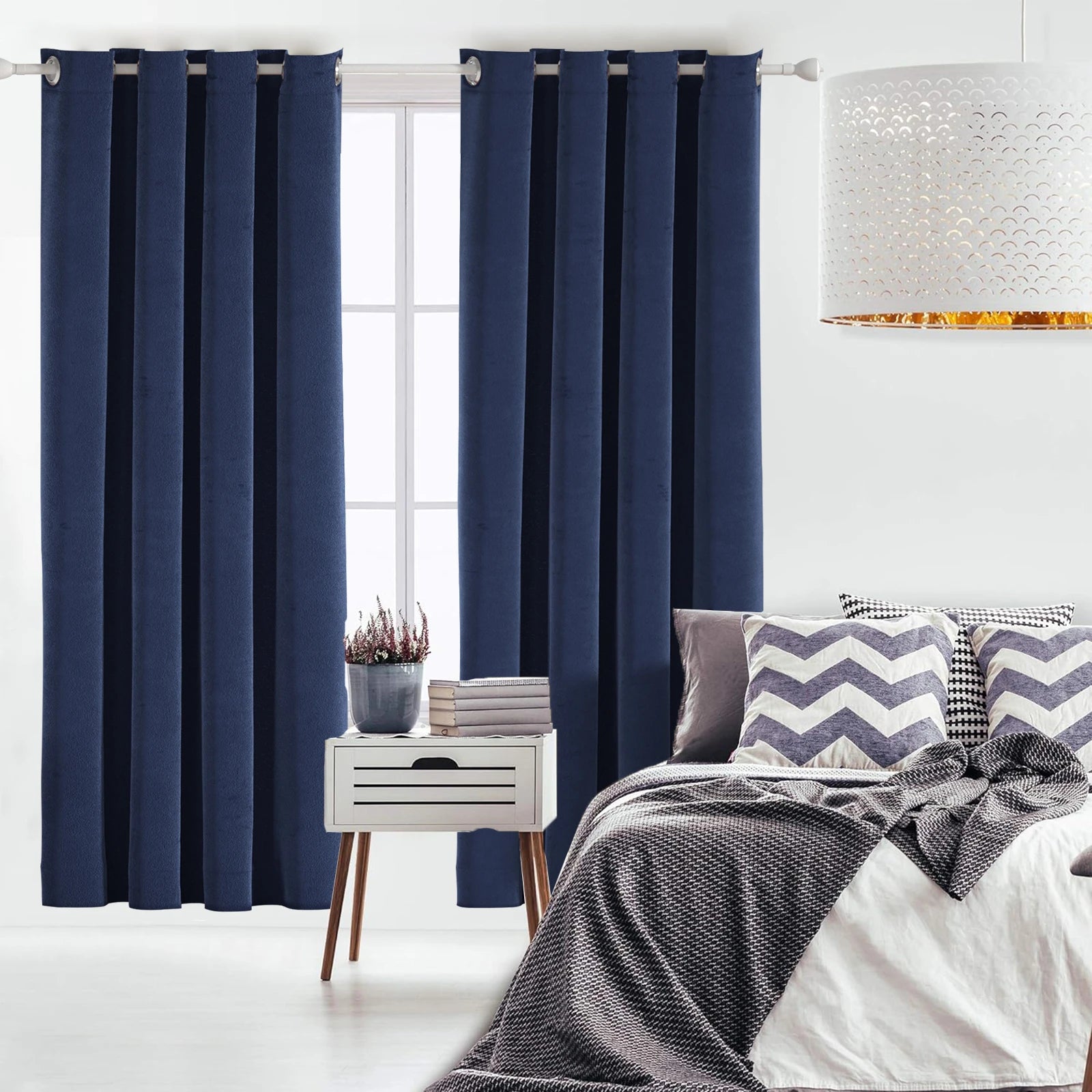 YSTYLE Velvet 2 pcs Blackout Curtains – 100% Light Block, Thermal Insulation