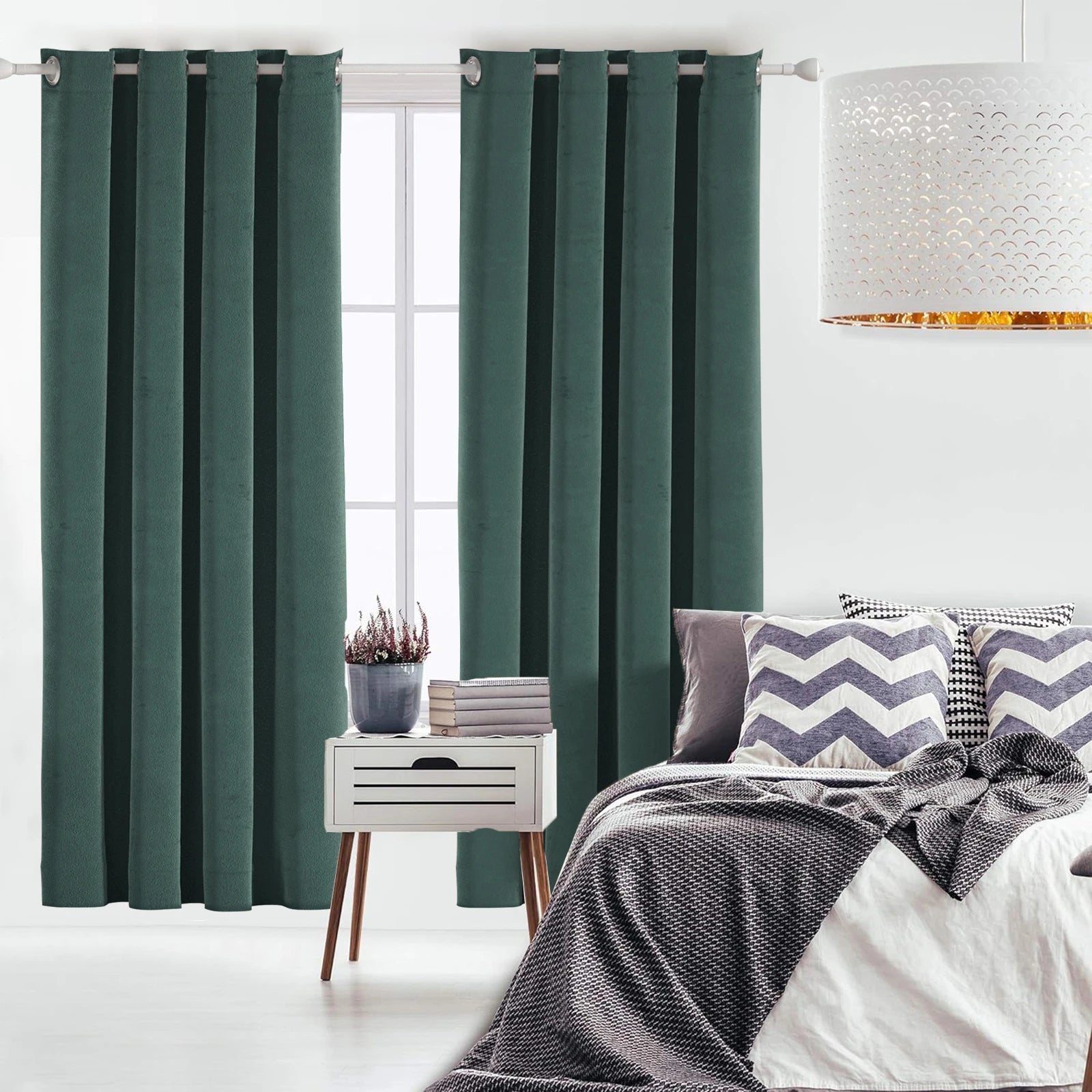 YSTYLE Velvet 2 pcs Blackout Curtains – 100% Light Block, Thermal Insulation