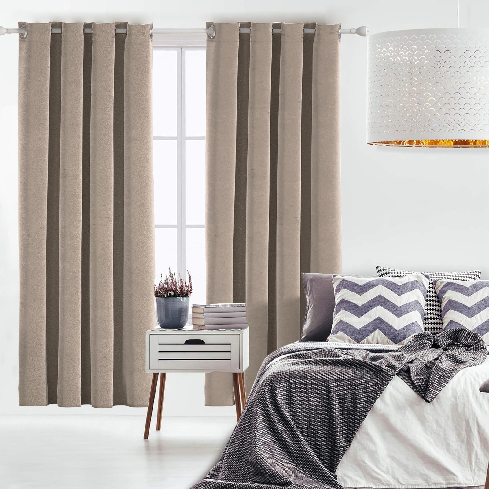 YSTYLE Velvet 2 pcs Blackout Curtains – 100% Light Block, Thermal Insulation