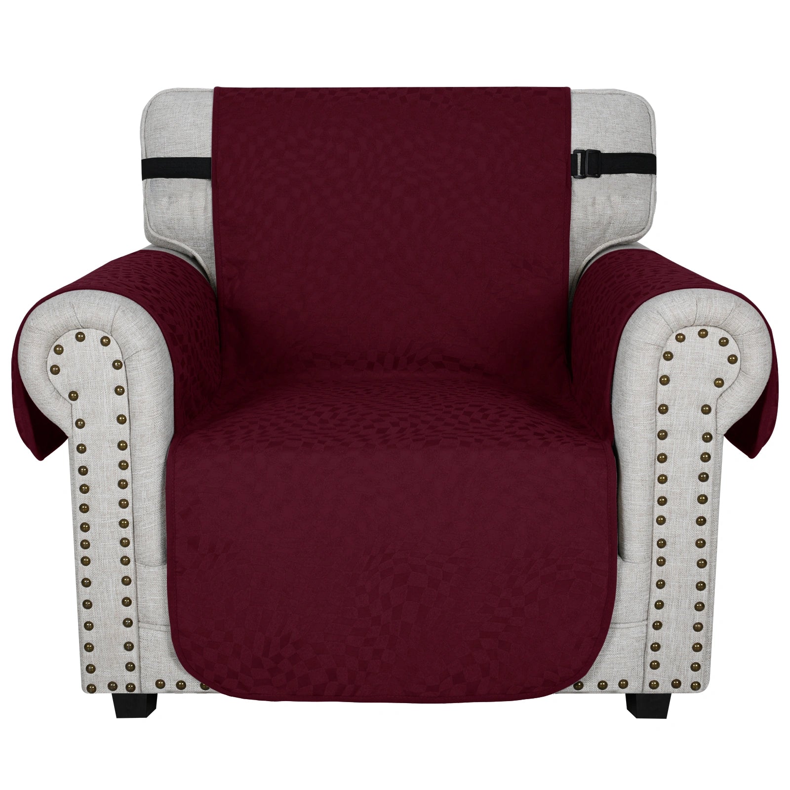 YSTYLE 1 Seater Sofa Cover with Side Pockets Anti Slip-YSTYLE