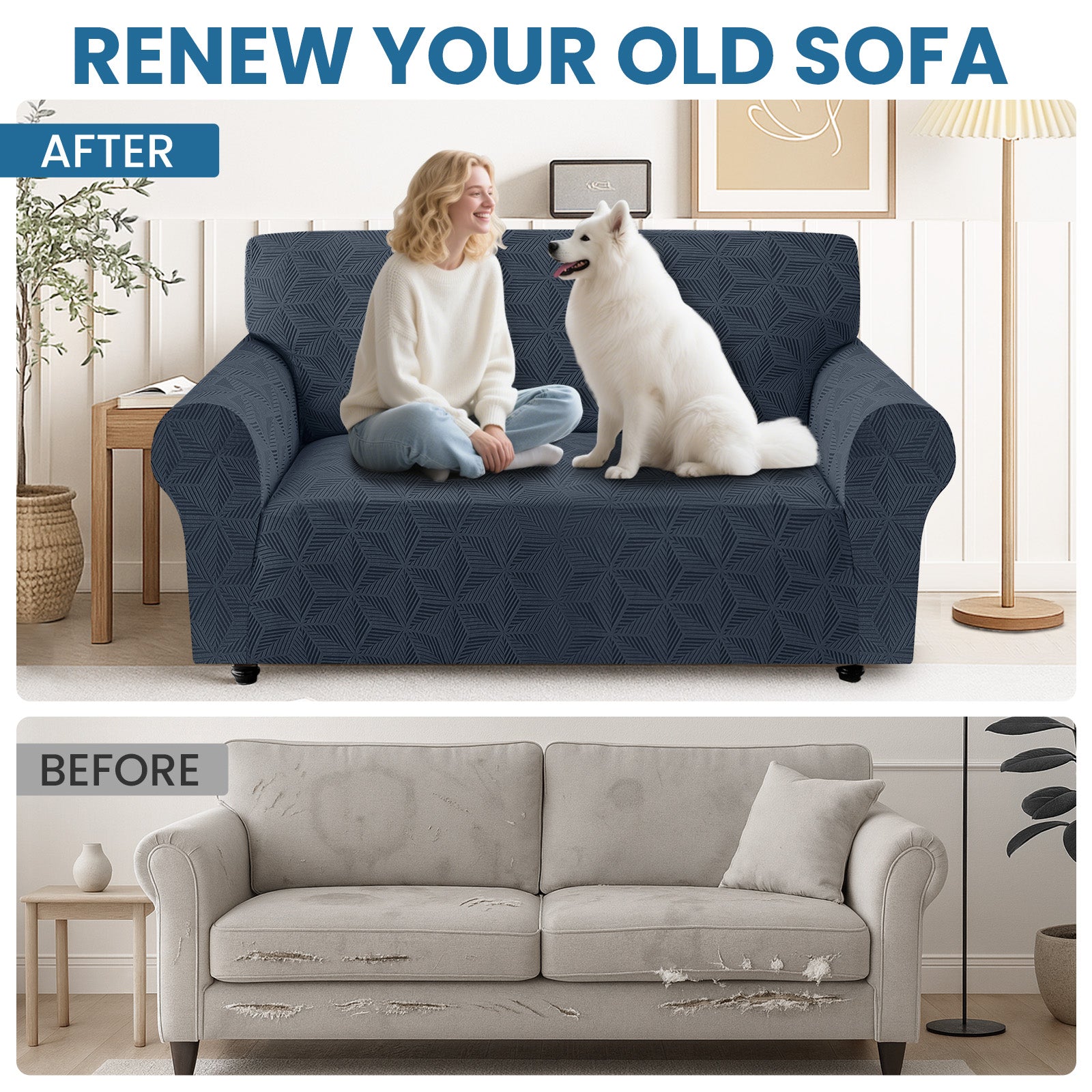 Ystyle 2-Seater Sofa Cover with Armrests, Stretch Sofa Cover, Universal Anti-Scratch Sofa Cover for Cats and Dogs, Non-Slip Sofa Cover, Washable Stain-Resistant Sofa Cover