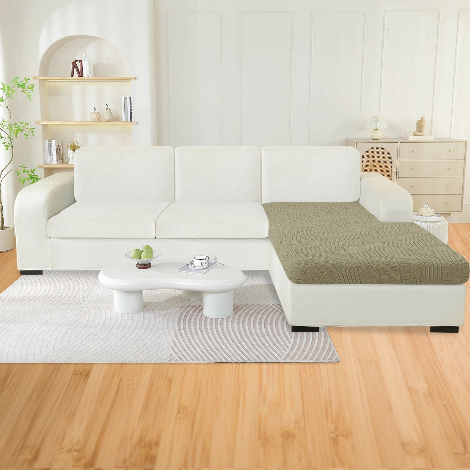 YSTYLE L-Shape Stretch Sofa Seat Cover Geometric Pattern-YSTYLE