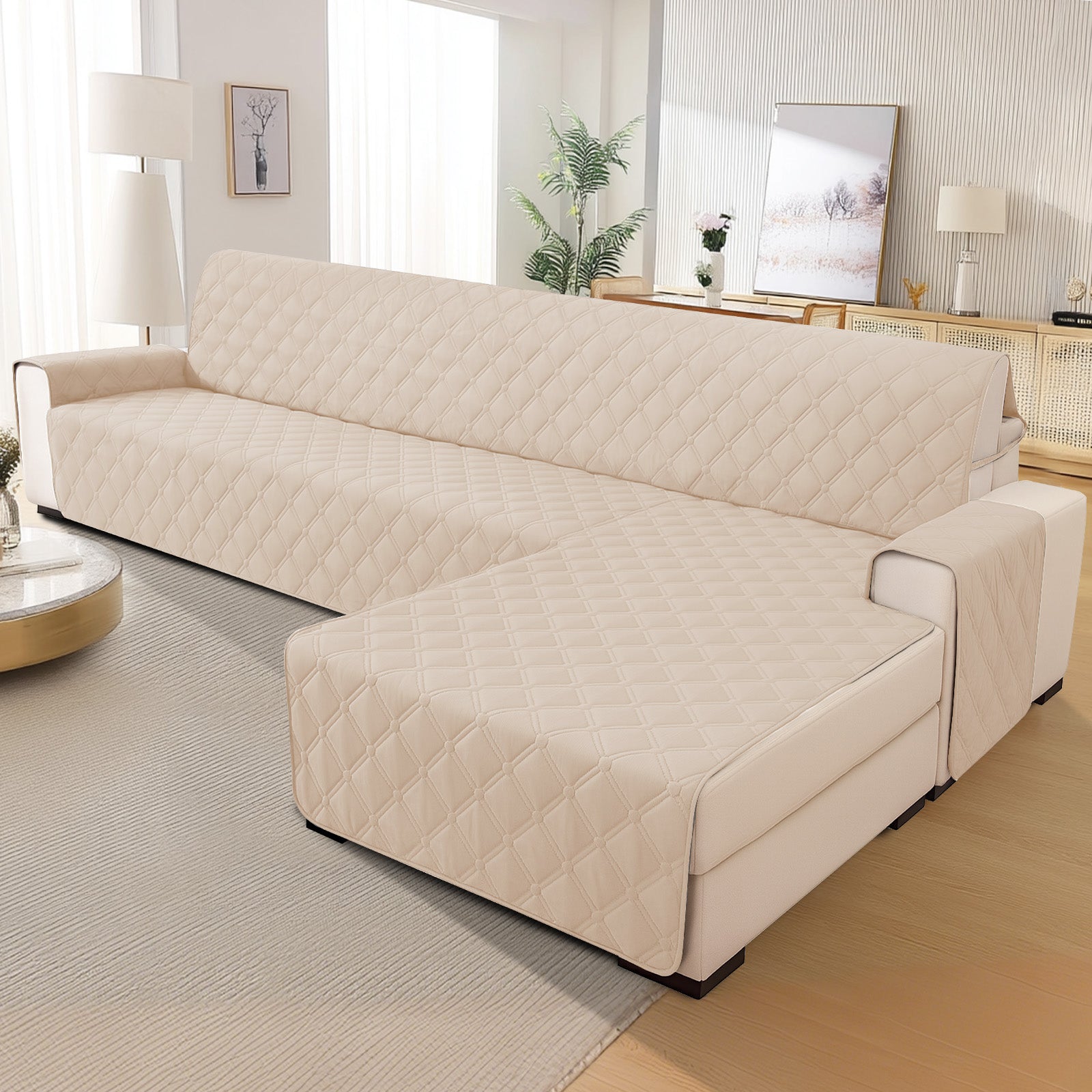 Ystyle Waterproof 3 Seater Corner Sofa Cover Reversible 225 cm