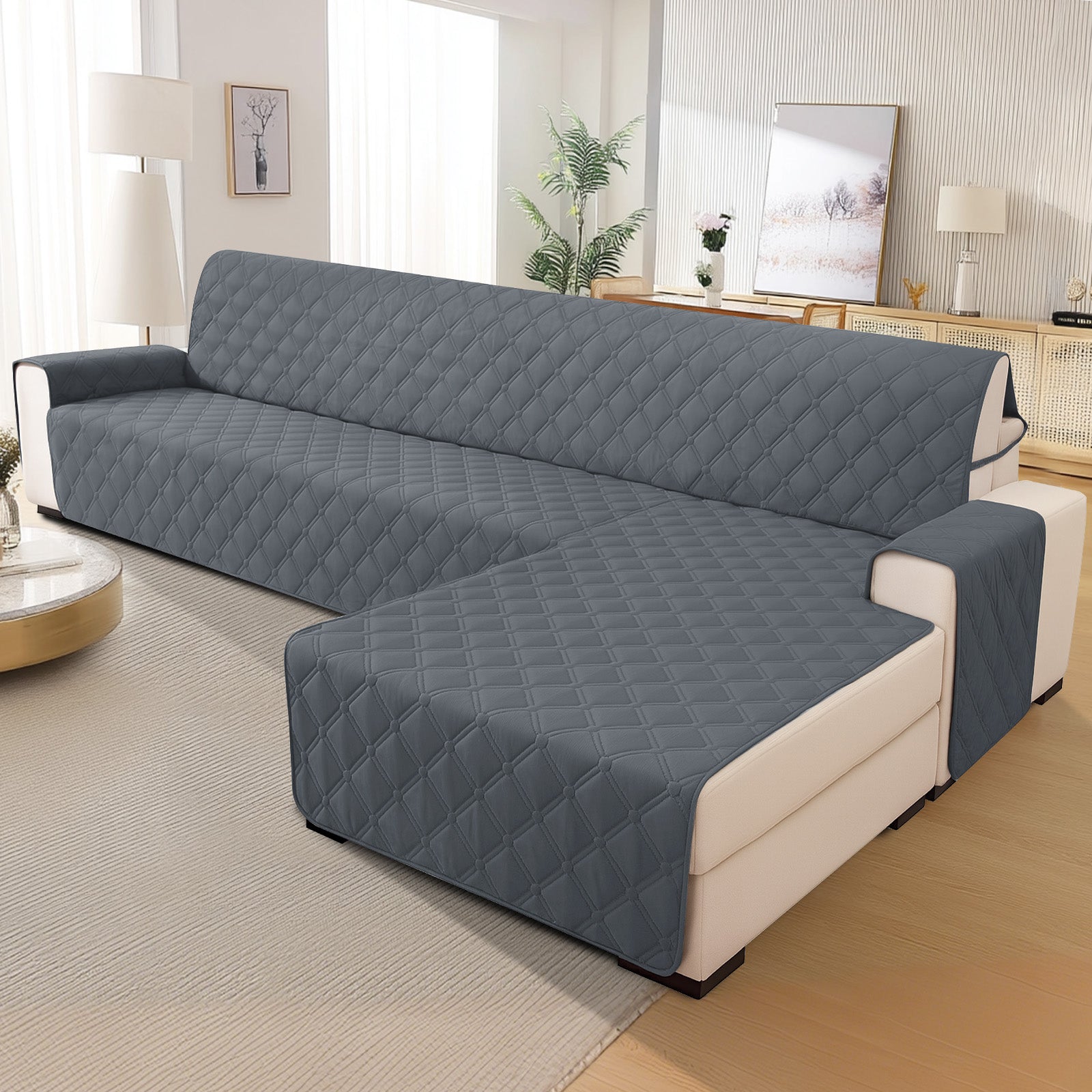 Ystyle Waterproof 3 Seater Corner Sofa Cover Reversible 225 cm