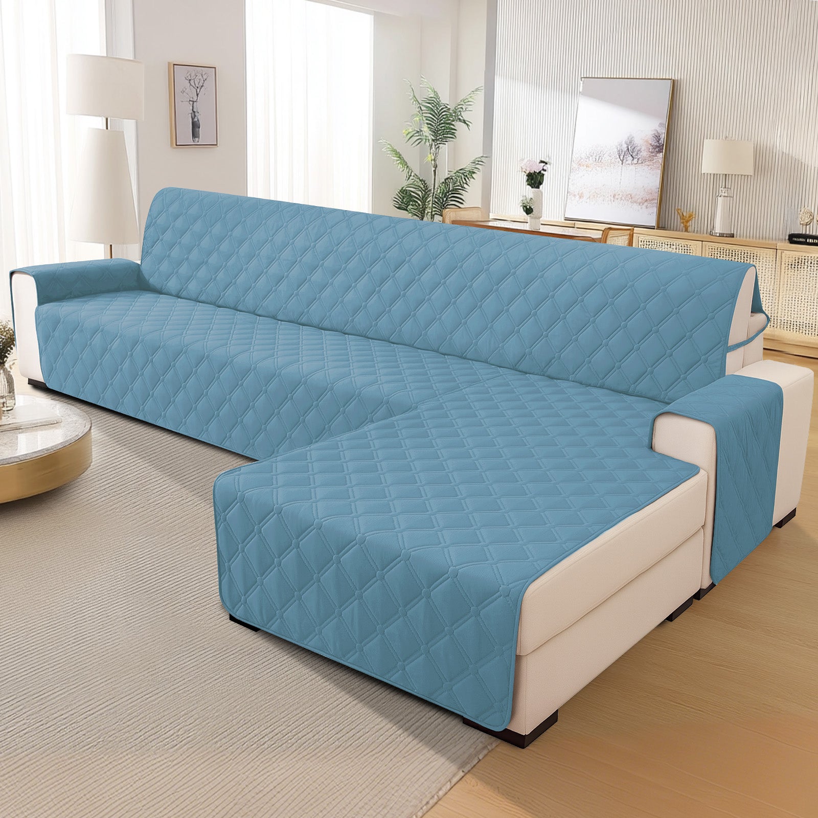 Ystyle Waterproof 3 Seater Corner Sofa Cover Reversible 225 cm