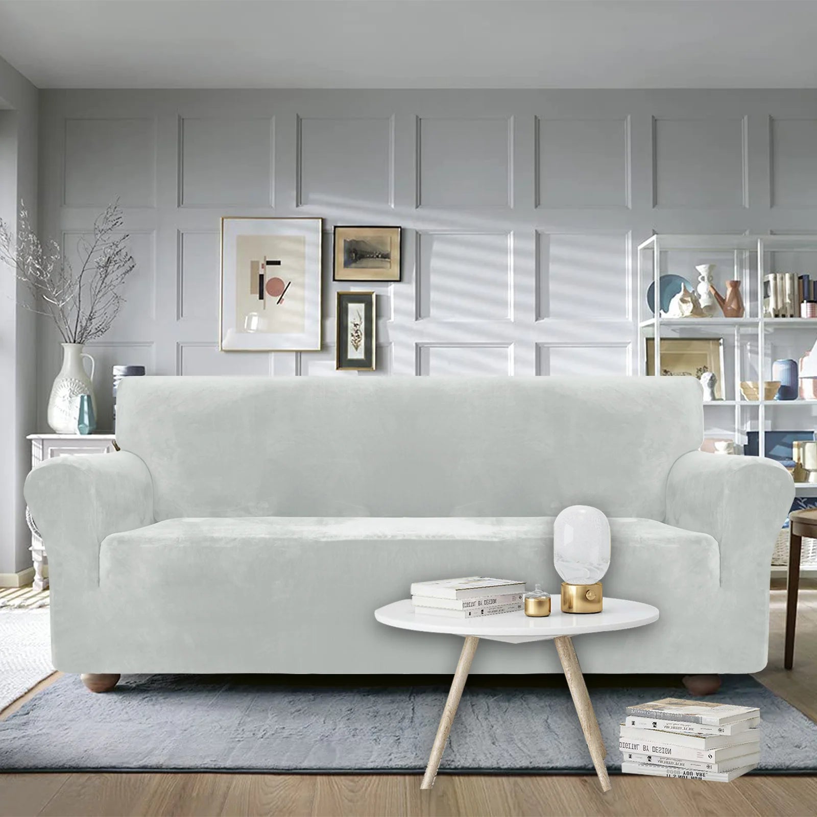 YSTYLE Velvet 1 Seater Sofa Cover – Stretch Fit, Anti-Scratch, Pet-Friendly, Non-Slip, Washable