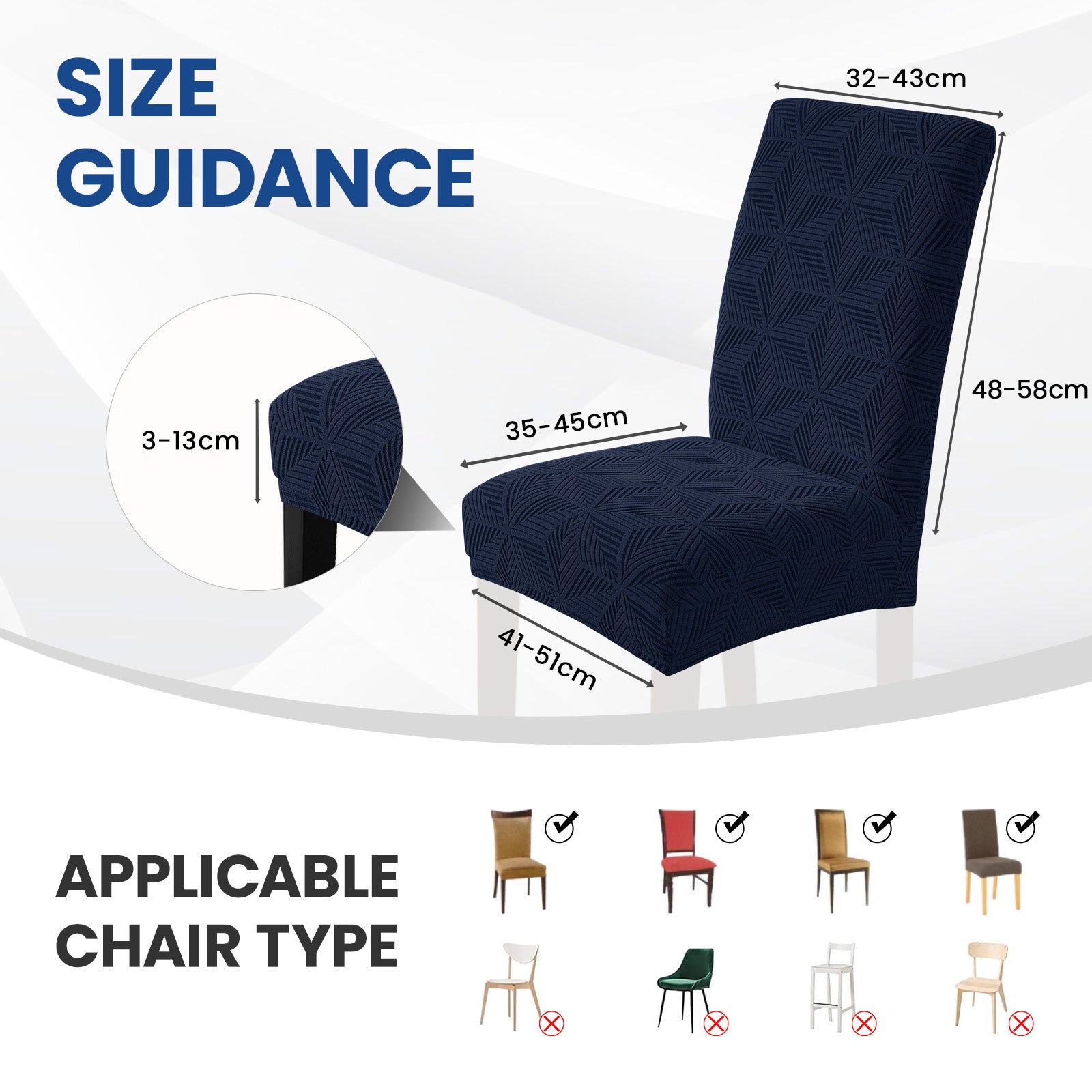 Ystyle 6-Piece Chair Covers with Backrest, Elastic Slipcovers, Universal Living Room Kitchen Chair Protectors, Cat Scratch-Resistant Modern Stain-Proof Dining Chair Covers