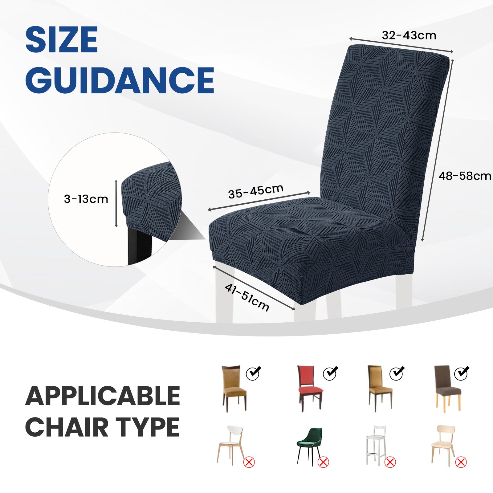 Ystyle 6-Piece Chair Covers with Backrest, Elastic Slipcovers, Universal Living Room Kitchen Chair Protectors, Cat Scratch-Resistant Modern Stain-Proof Dining Chair Covers