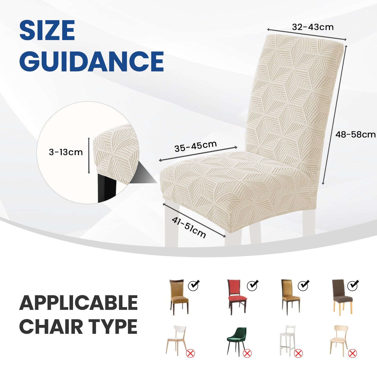 Ystyle 6-Piece Chair Covers with Backrest, Elastic Slipcovers, Universal Living Room Kitchen Chair Protectors, Cat Scratch-Resistant Modern Stain-Proof Dining Chair Covers