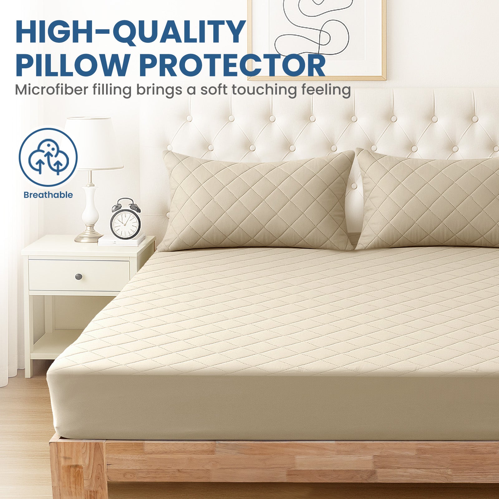 YSTYLE 2 Pieces Waterproof Bed Pillowcases 50x80cm Anti Mite-YSTYLE