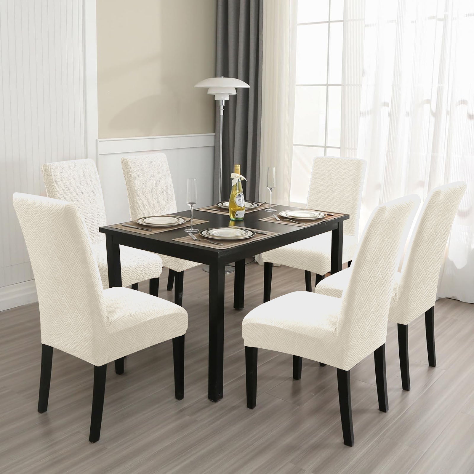 YSTYLE 2 Pieces élastique Dining Chair couvertures Diamond Jacquard
