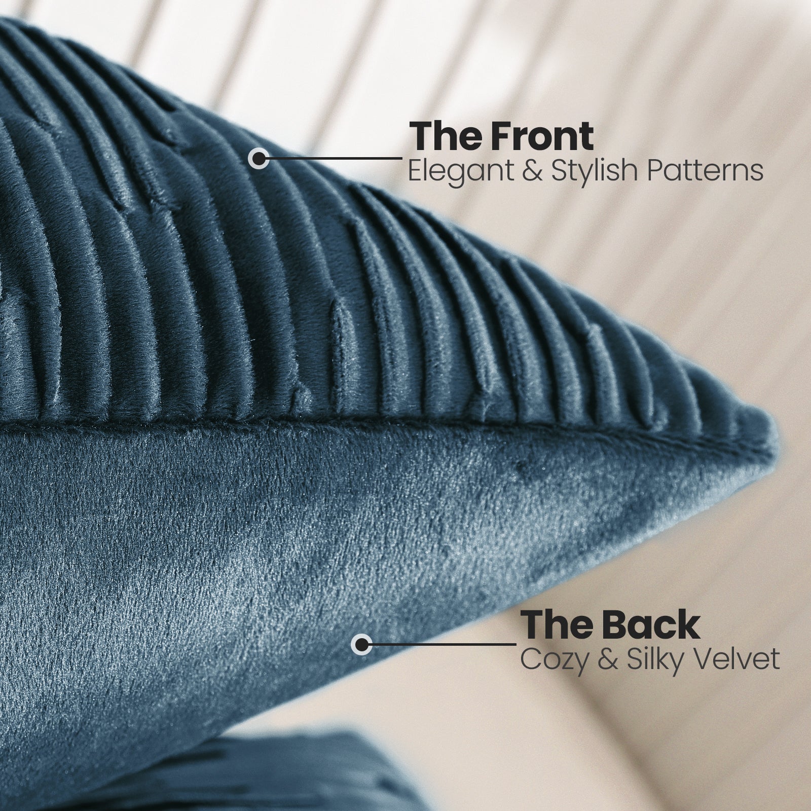 Ystyle 2 Pieces Cushion Covers Sofa 50 x 50 cm Velvet Minimalist Cushion Covers Invisible Zipper Decorative Cushion Covers for Sofa Living Room Bedroom