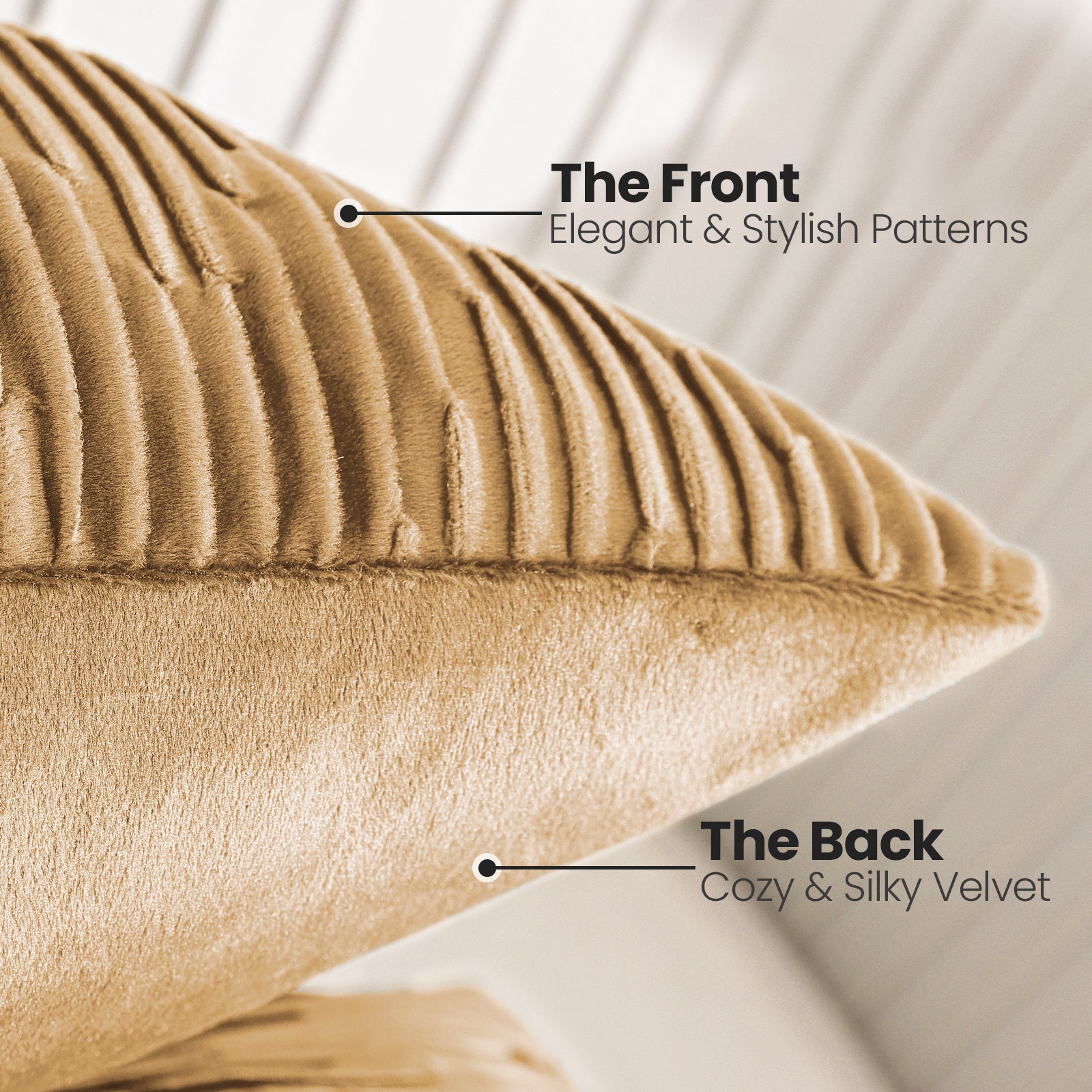 Ystyle 2 Pieces Cushion Covers Sofa 50 x 50 cm Velvet Minimalist Cushion Covers Invisible Zipper Decorative Cushion Covers for Sofa Living Room Bedroom