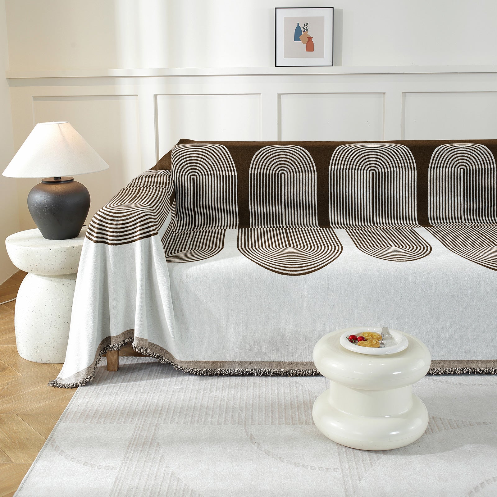 YSTYLE 1 Seater canapé Blanket Anti-Dust, Easy Care, Decorative Throw,Semi-Circular