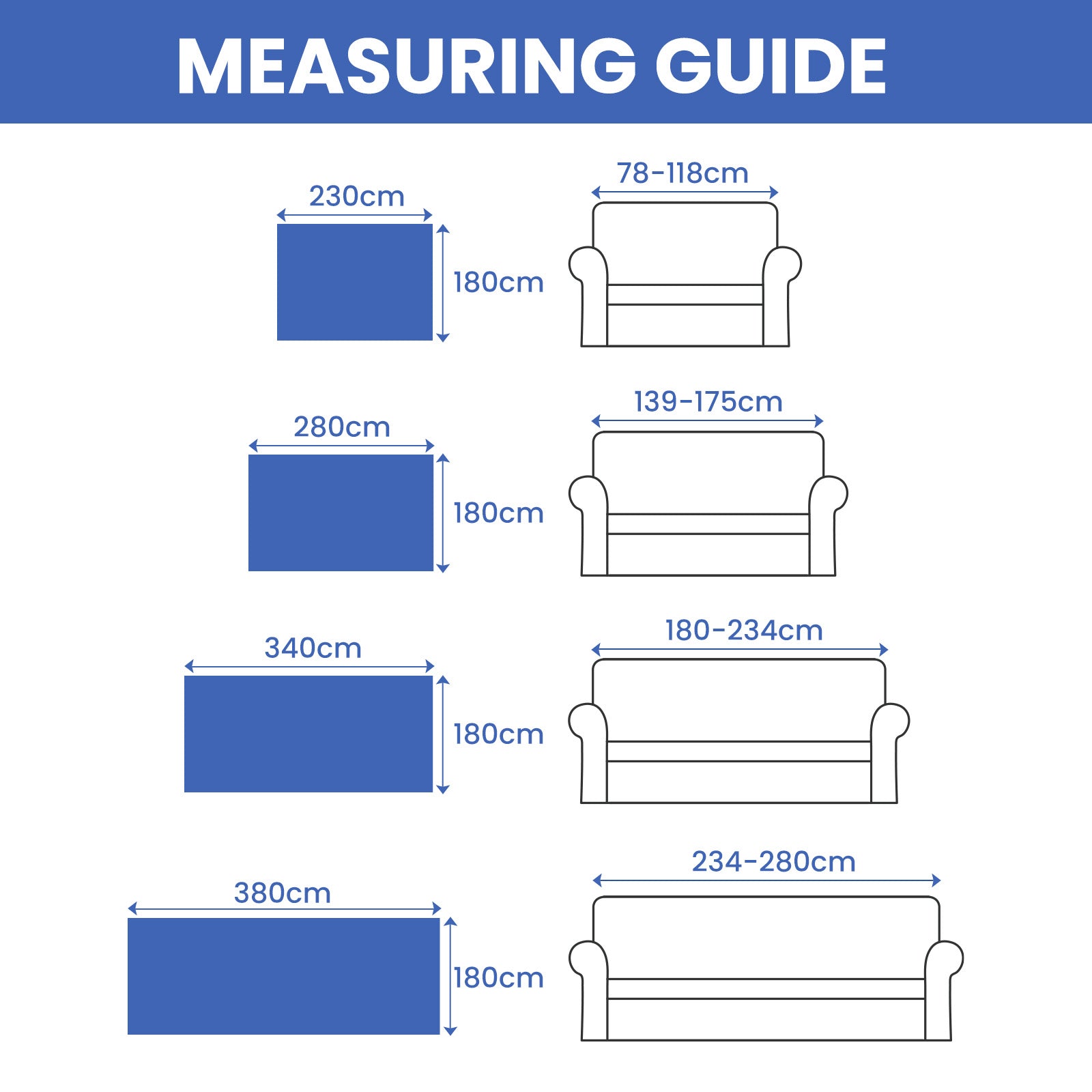 Ystyle Sofa Cover 180x280 CM, Non-Slip Full Sofa Protector, Cat Scratch-Resistant Sofa Cover, Washable Stain-Proof Sofa Slipcover, Ideal as Decorative Throw or Picnic Blanket