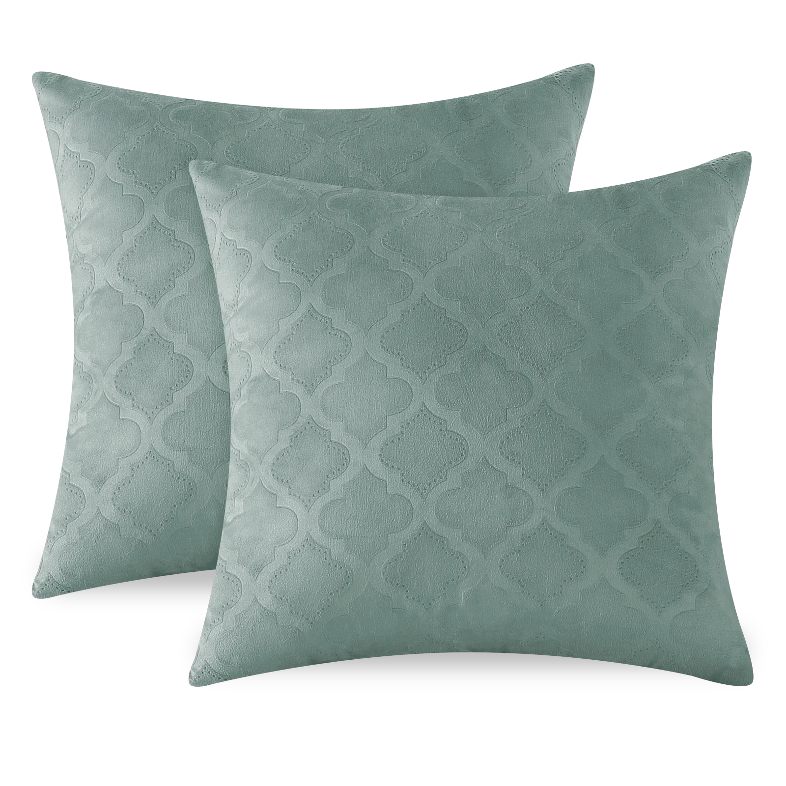 YSTYLE Velvet Sofa Cushion Covers, Decorative Throw Pillow Covers, 2 pcs, Hidden Zipper-Gourd Shape