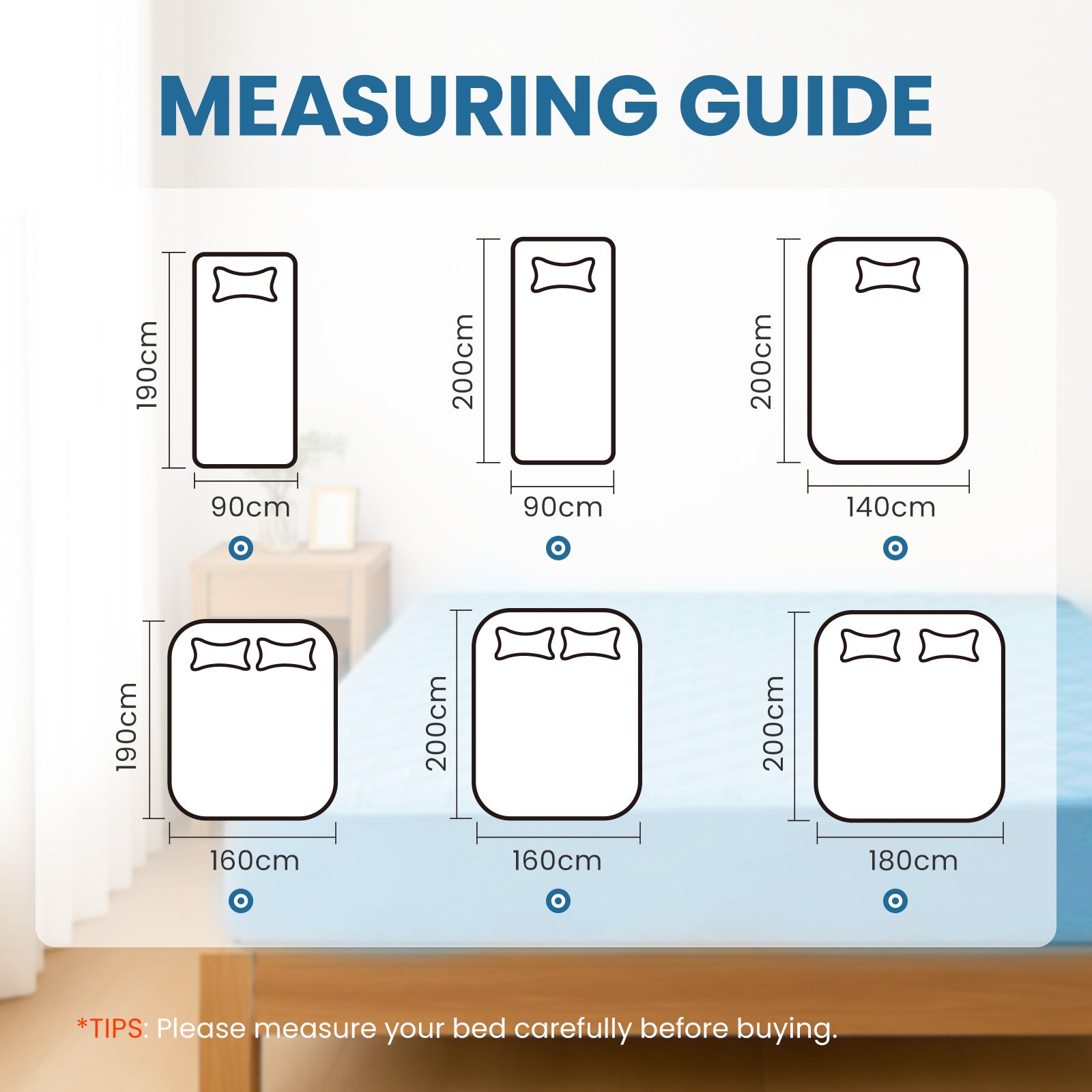 Ystyle Waterproof Mattress Protector – Double Size 160x190 cm Anti-Allergy & Scratch Resistant