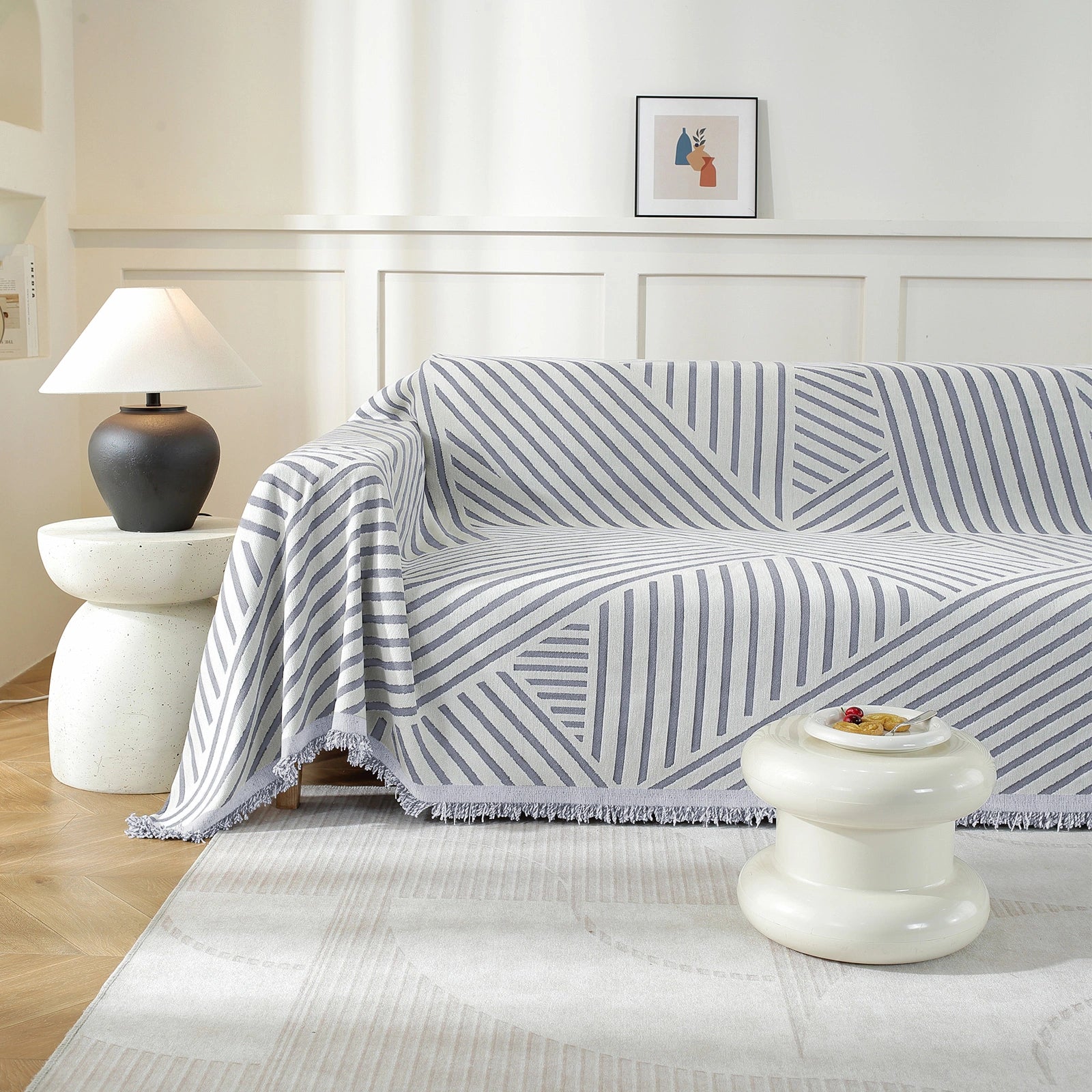 YSTYLE 3 Seater Sofa Blanket,Full Coverage,Stain-Resistant,All-Season Design-Line Crossing