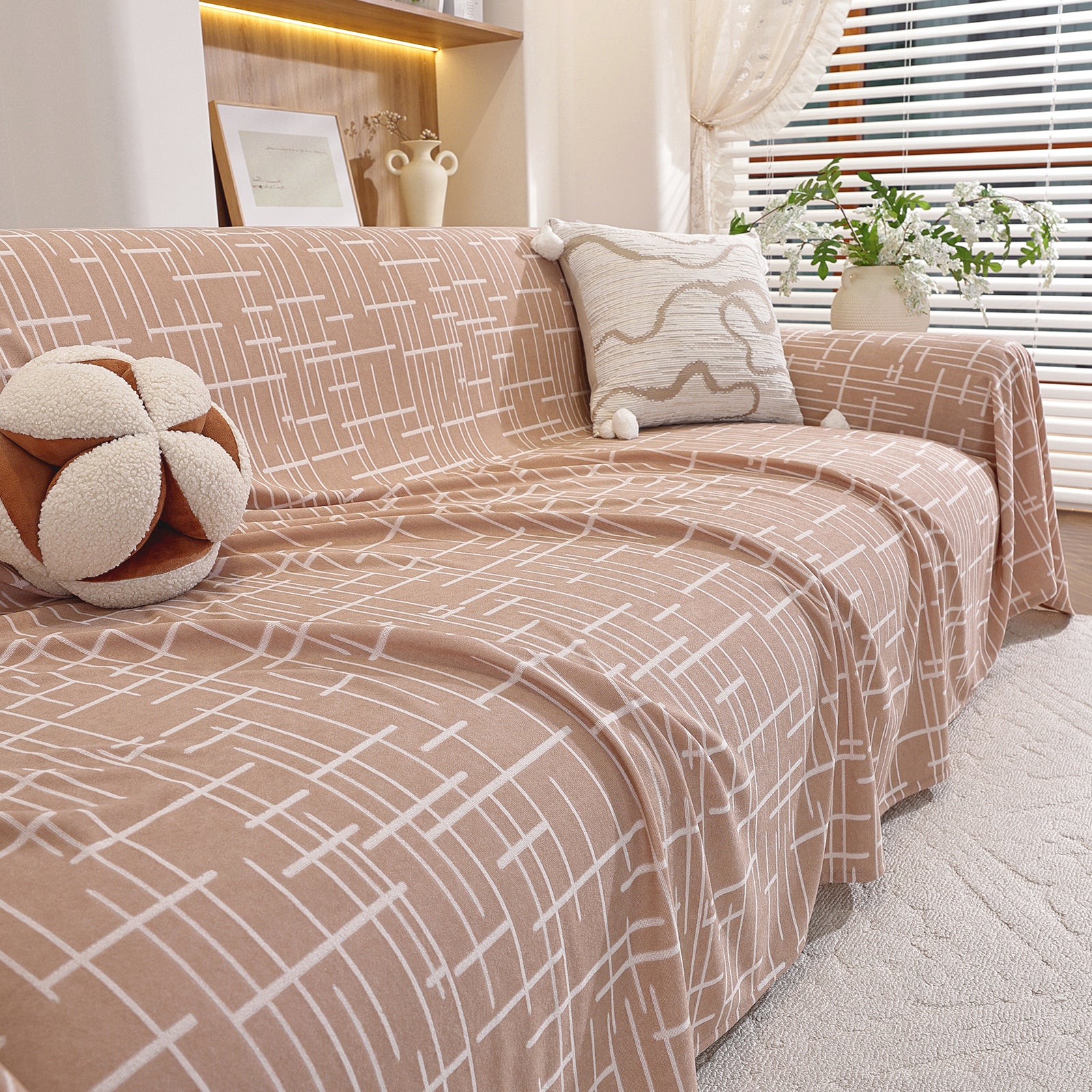 Ystyle 1-Seater Sofa Cover with Armrests, 180x230 CM, Universal Sofa Protector, Decorative Armchair Slipcover, Ideal as Furniture Throw, Full-Cover Anti-Stain Sofa Sheet