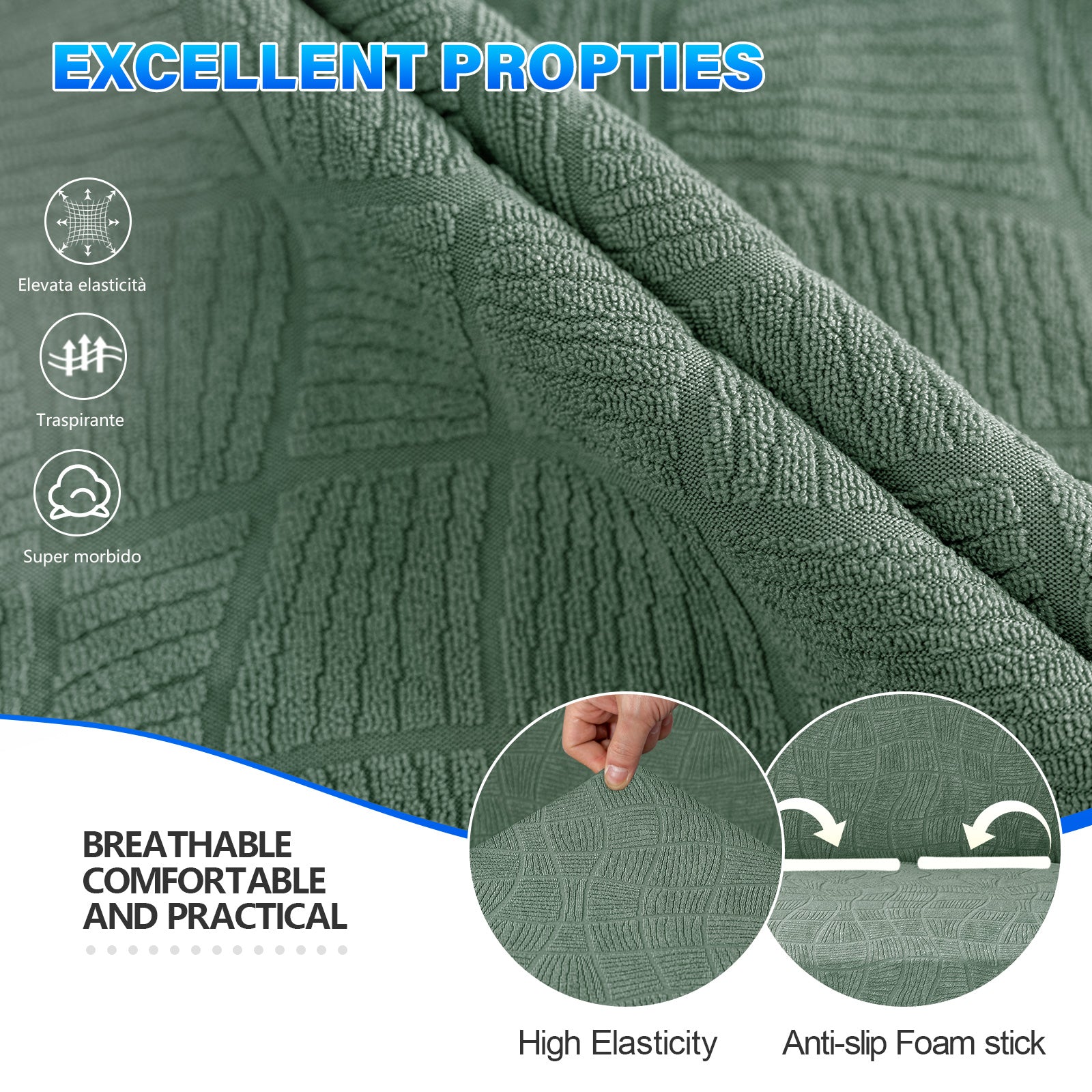 Ystyle Waterproof Stretch 4 Seater Sofa Cover Anti Slip-YSTYLE