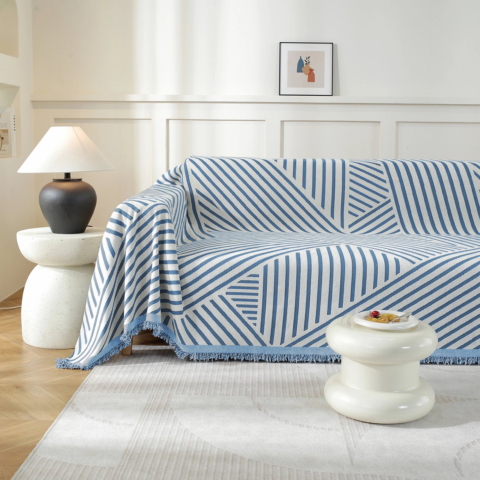 YSTYLE 3 Seater Sofa Blanket,Full Coverage,Stain-Resistant,All-Season Design-Line Crossing