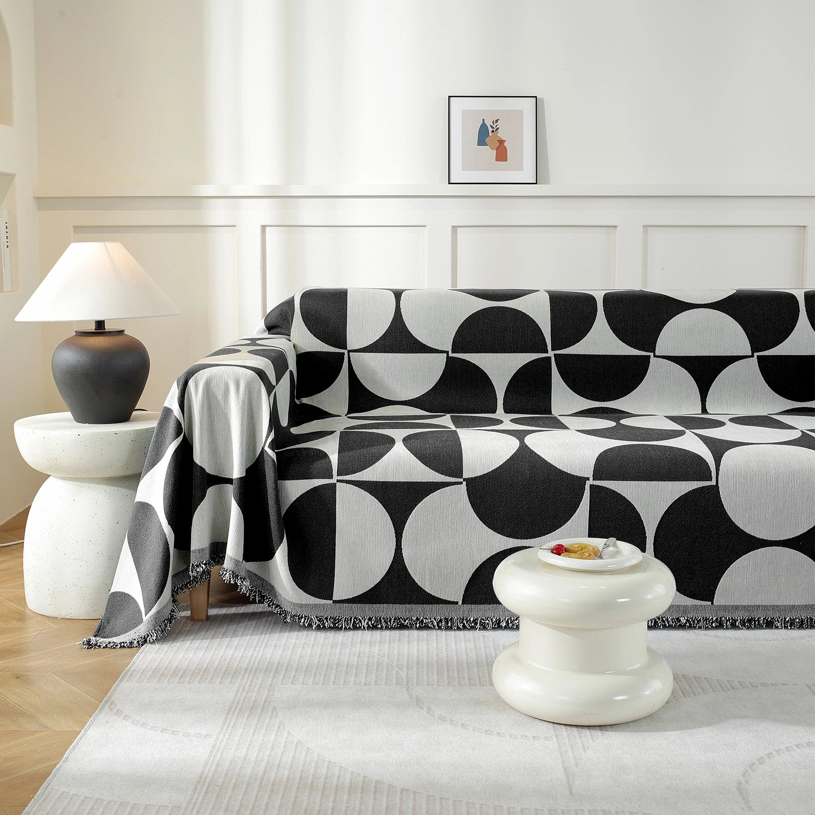 YSTYLE 4 Seater Sofa Blanket,All-in-One Throw, Pet-Friendly & Easy Care,Semi-Circular