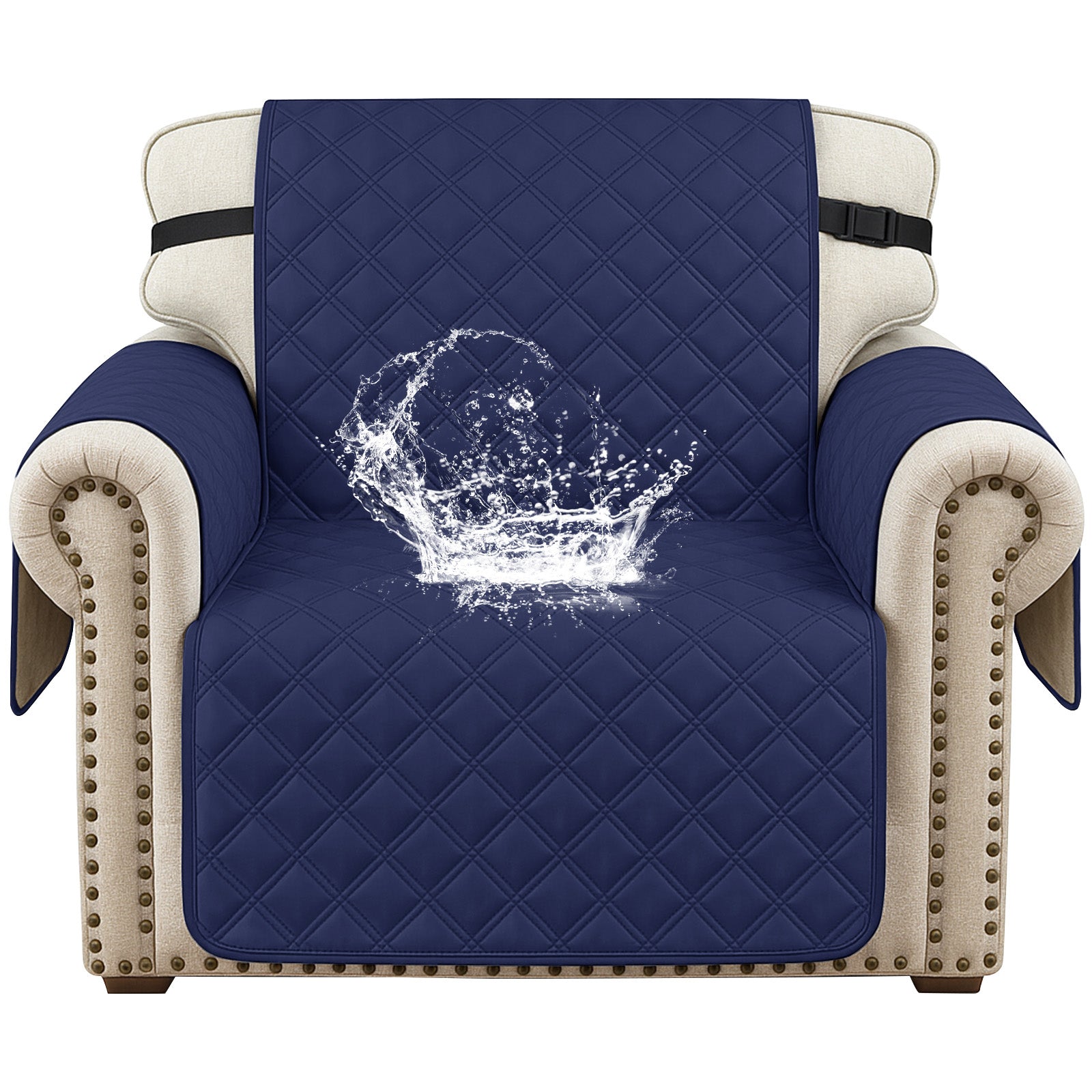 Ystyle 100% Waterproof 1 Seater Armchair Cover with Side Pockets-YSTYLE