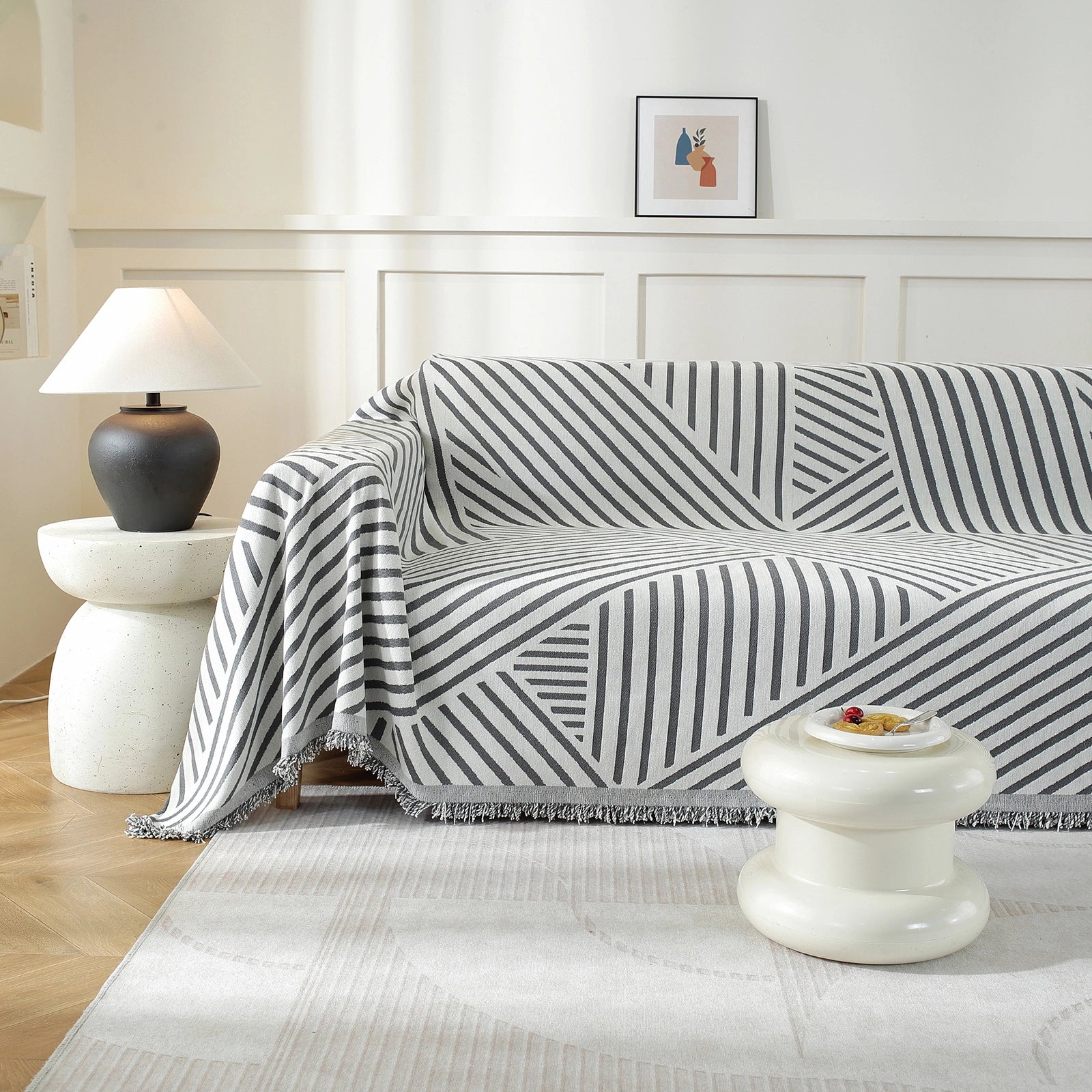 YSTYLE 3 Seater Sofa Blanket,Full Coverage,Stain-Resistant,All-Season Design-Line Crossing