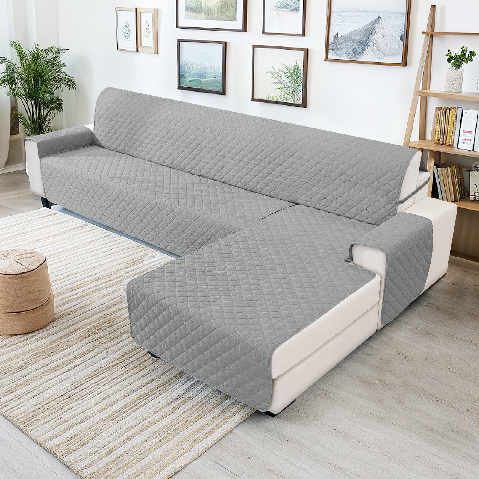 Ystyle Waterproof 4 Seater Corner Sofa Cover Reversible Anti Slip