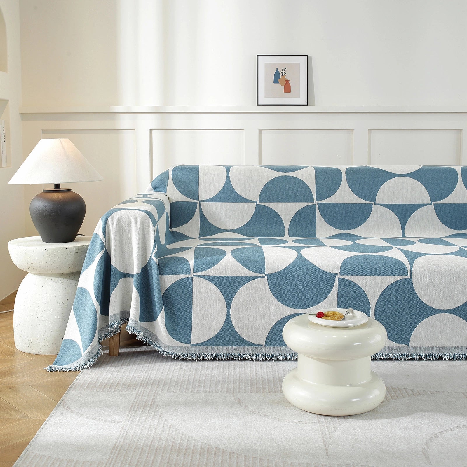 YSTYLE 4 Seater Sofa Blanket,All-in-One Throw, Pet-Friendly & Easy Care,Semi-Circular