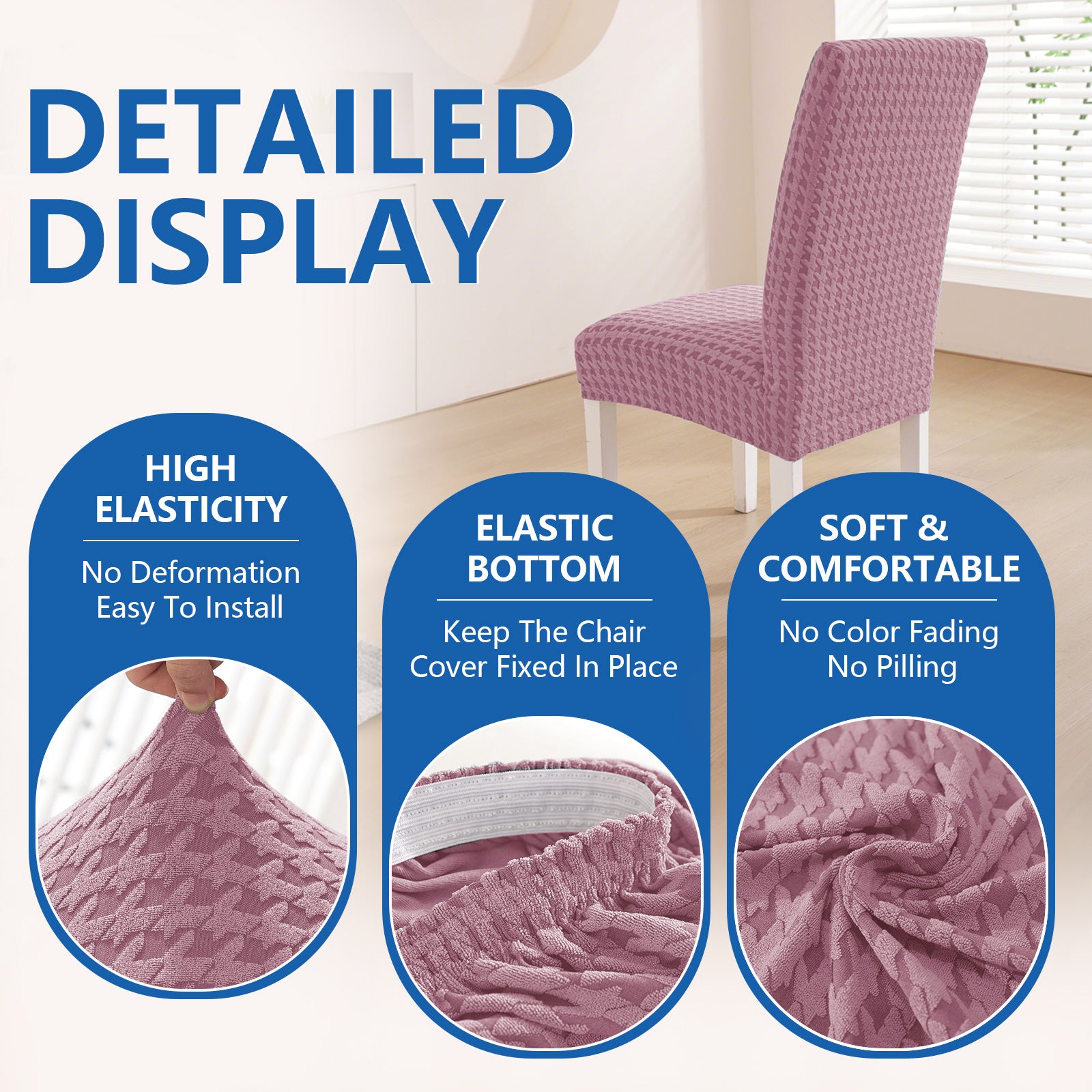 Ystyle 2-Piece Chair Covers with Backrest, Elastic Living Room Kitchen Chair Slipcovers, Universal Stretch Dining Chair Covers, Modern Cat-Scratch Resistant Chair Protectors