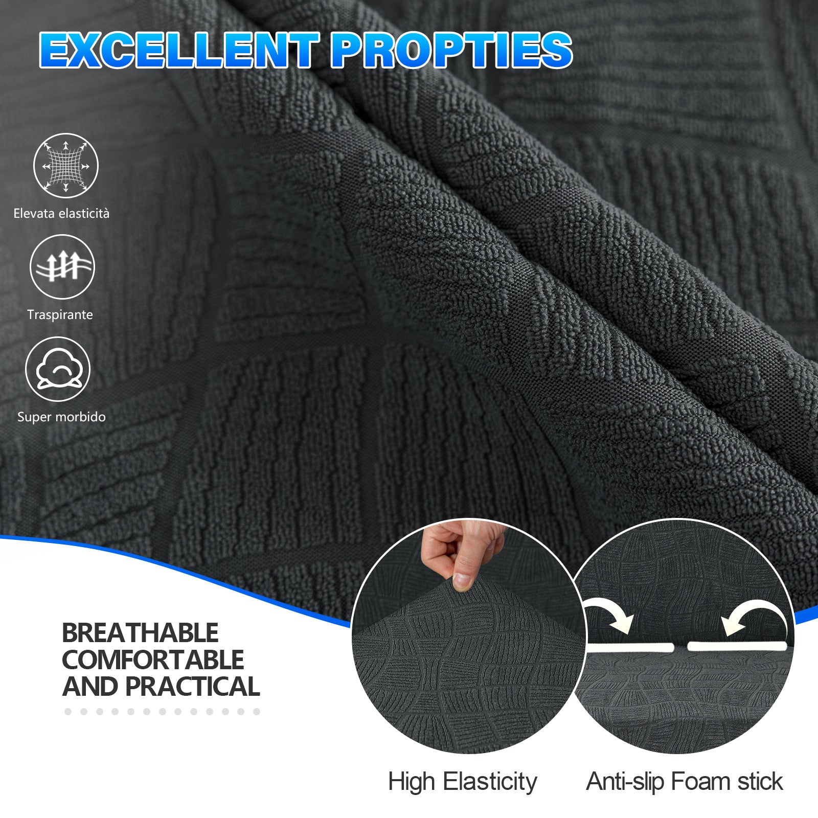 Ystyle Waterproof Stretch 4 Seater Sofa Cover Anti Slip-YSTYLE