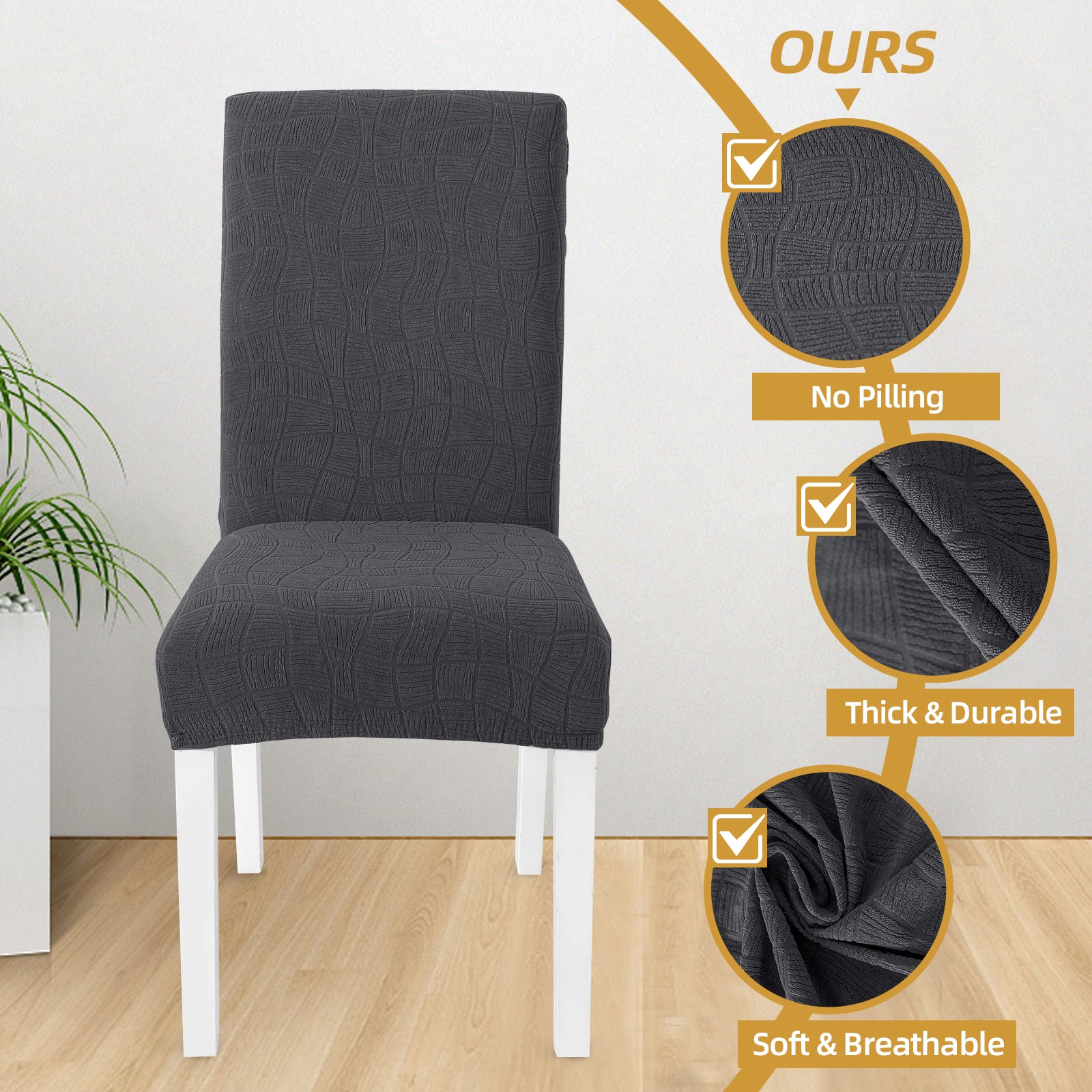 YSTYLE 4 Pieces Universal Stretch Chair Covers with Backrest