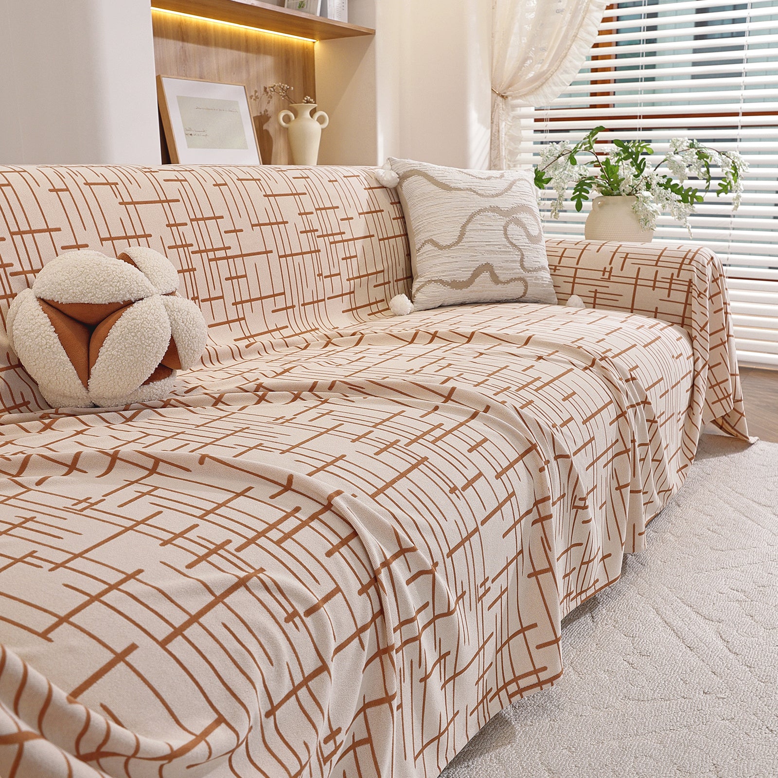 Ystyle 1-Seater Sofa Cover with Armrests, 180x230 CM, Universal Sofa Protector, Decorative Armchair Slipcover, Ideal as Furniture Throw, Full-Cover Anti-Stain Sofa Sheet