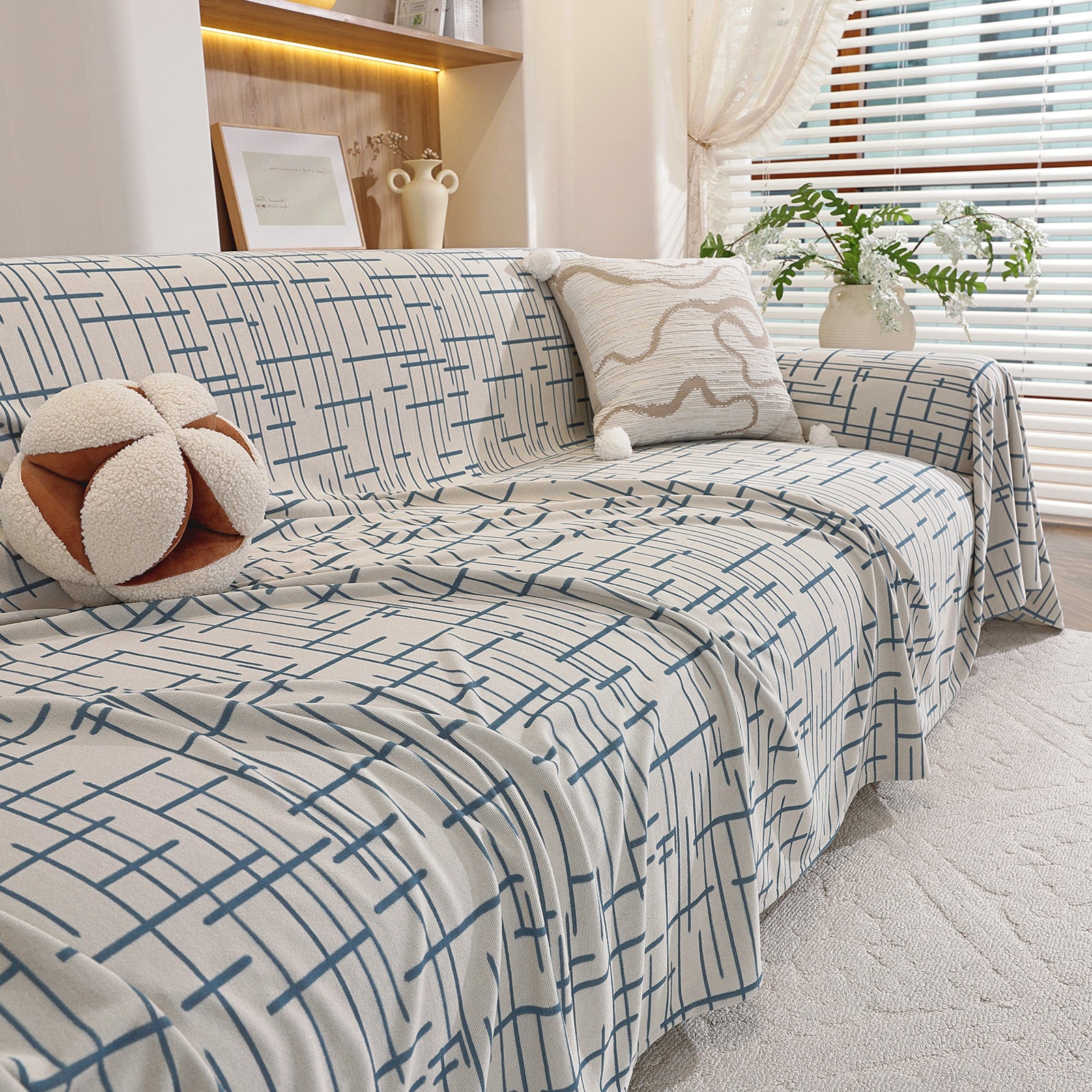 Ystyle 1-Seater Sofa Cover with Armrests, 180x230 CM, Universal Sofa Protector, Decorative Armchair Slipcover, Ideal as Furniture Throw, Full-Cover Anti-Stain Sofa Sheet