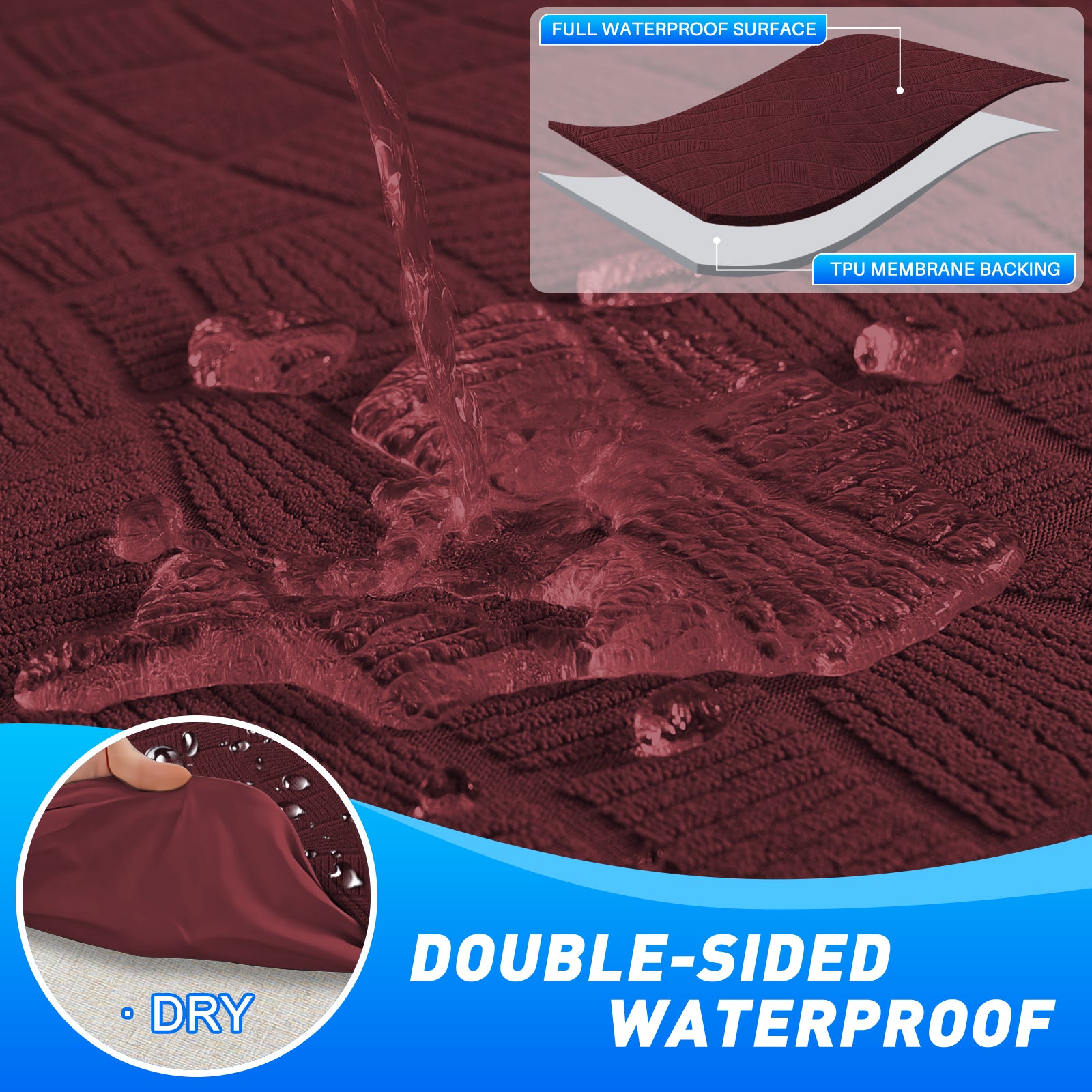 Ystyle Waterproof Stretch 4 Seater Sofa Cover Anti Slip-YSTYLE