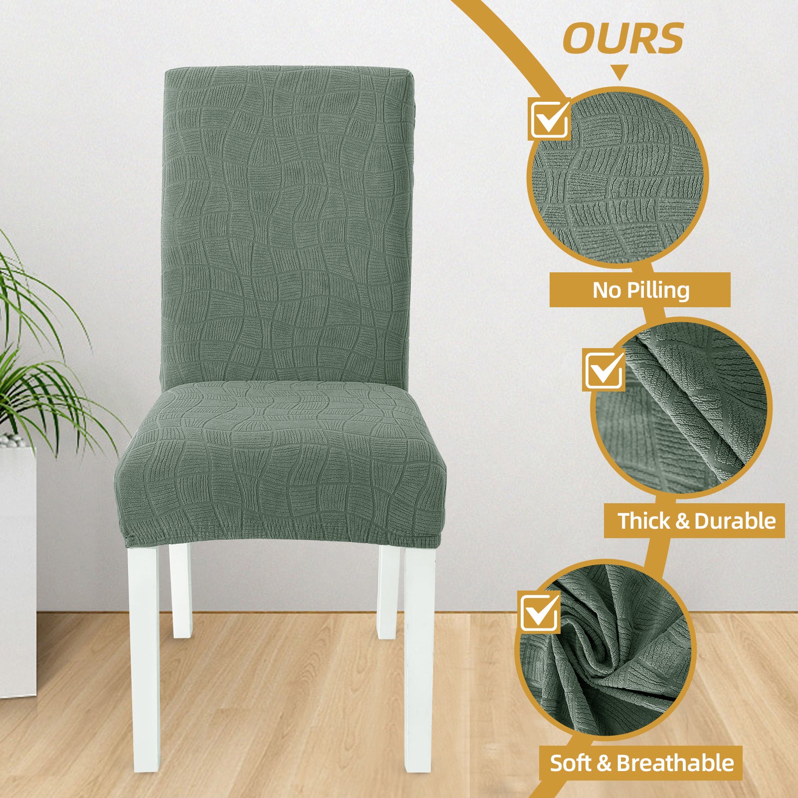 YSTYLE 2 Pieces Universal Stretch Chair Covers with Backrest