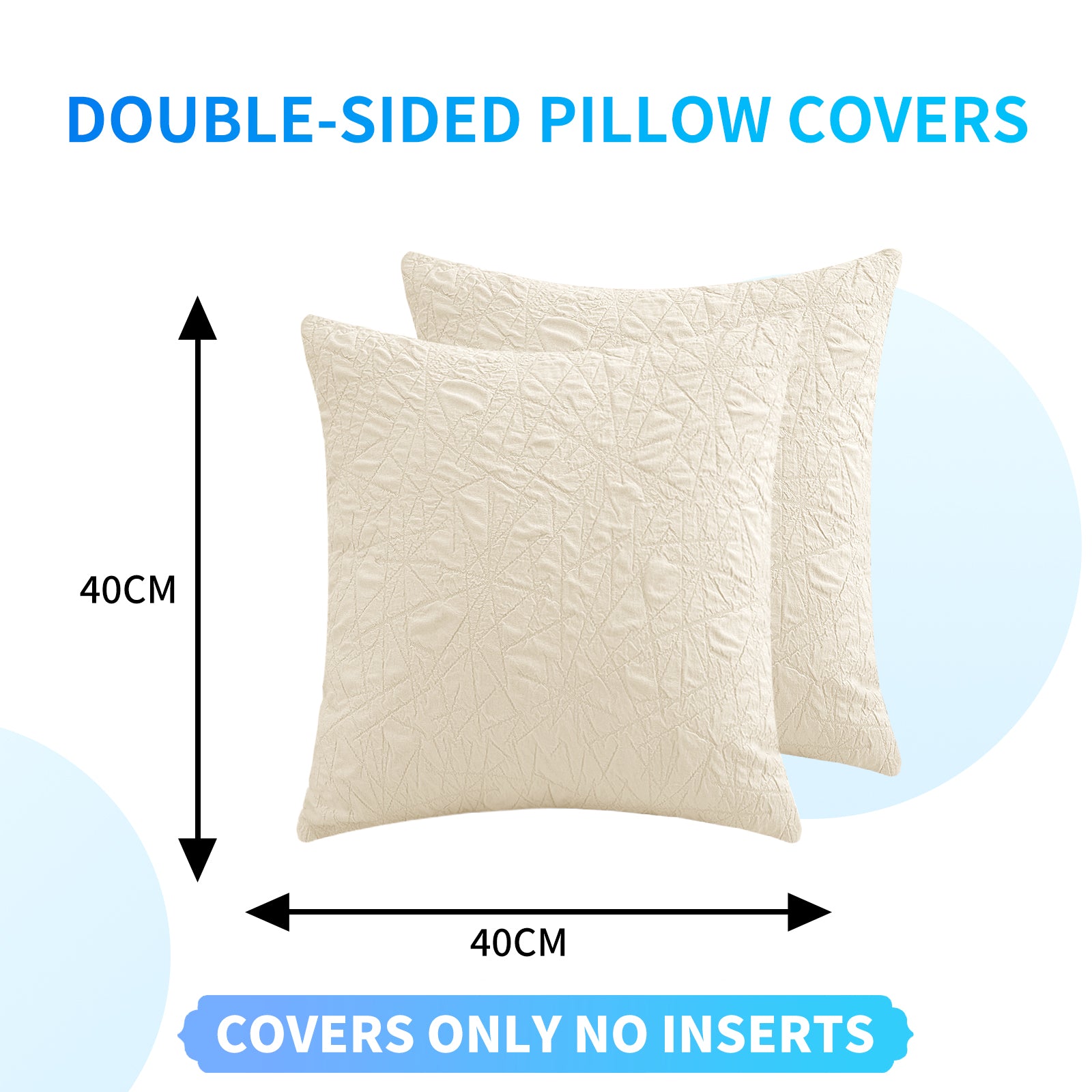 Ystyle 2 Pieces Sofa Cushion Covers 40 x 40 cm, Cushion Covers with Invisible Zipper, Square Pillowcases, Modern Sofa Pillowcases, for Living Room Bedroom Balcony Outdoor
