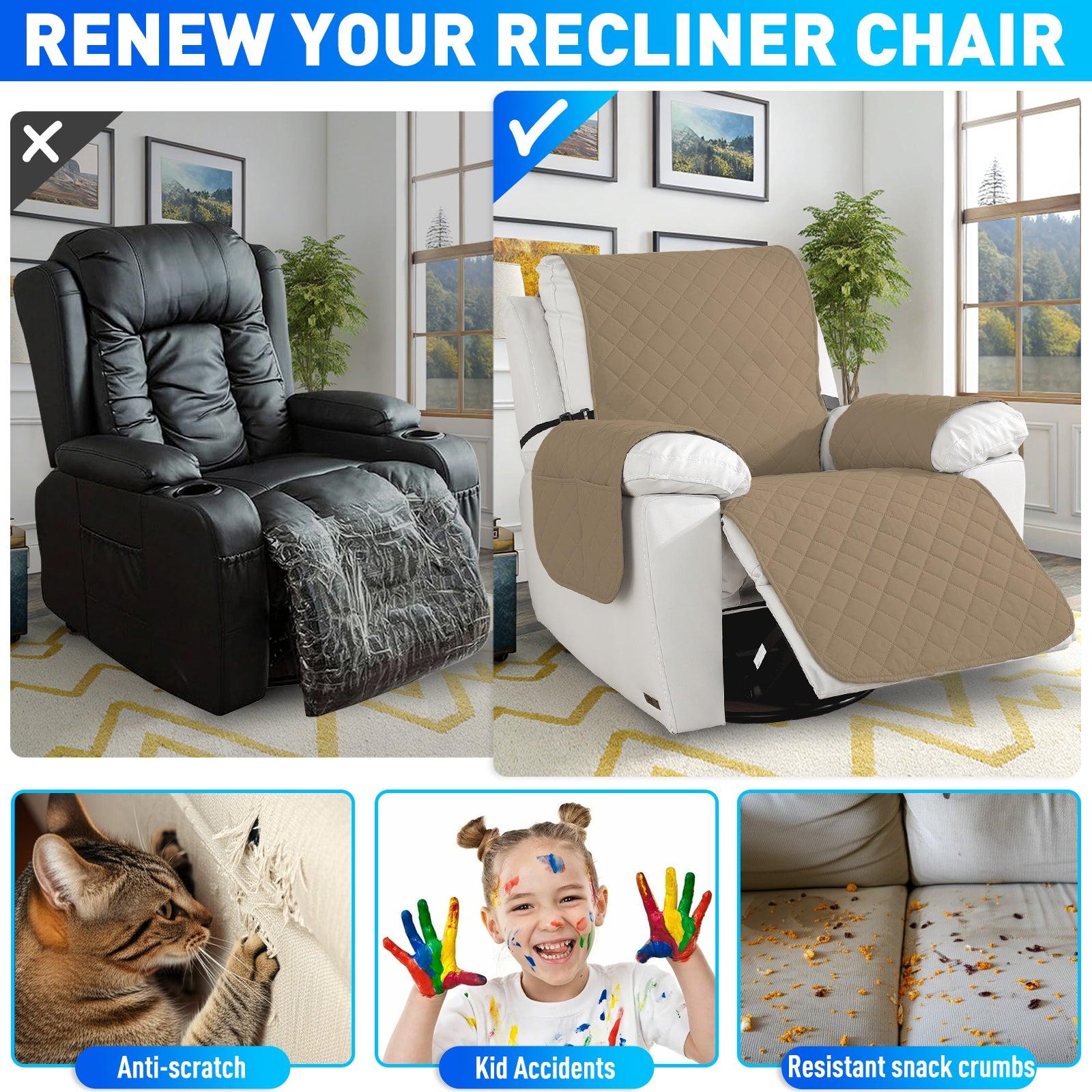 Ystyle Waterproof Recliner Chair Cover with Side Pockets Non Slip-YSTYLE