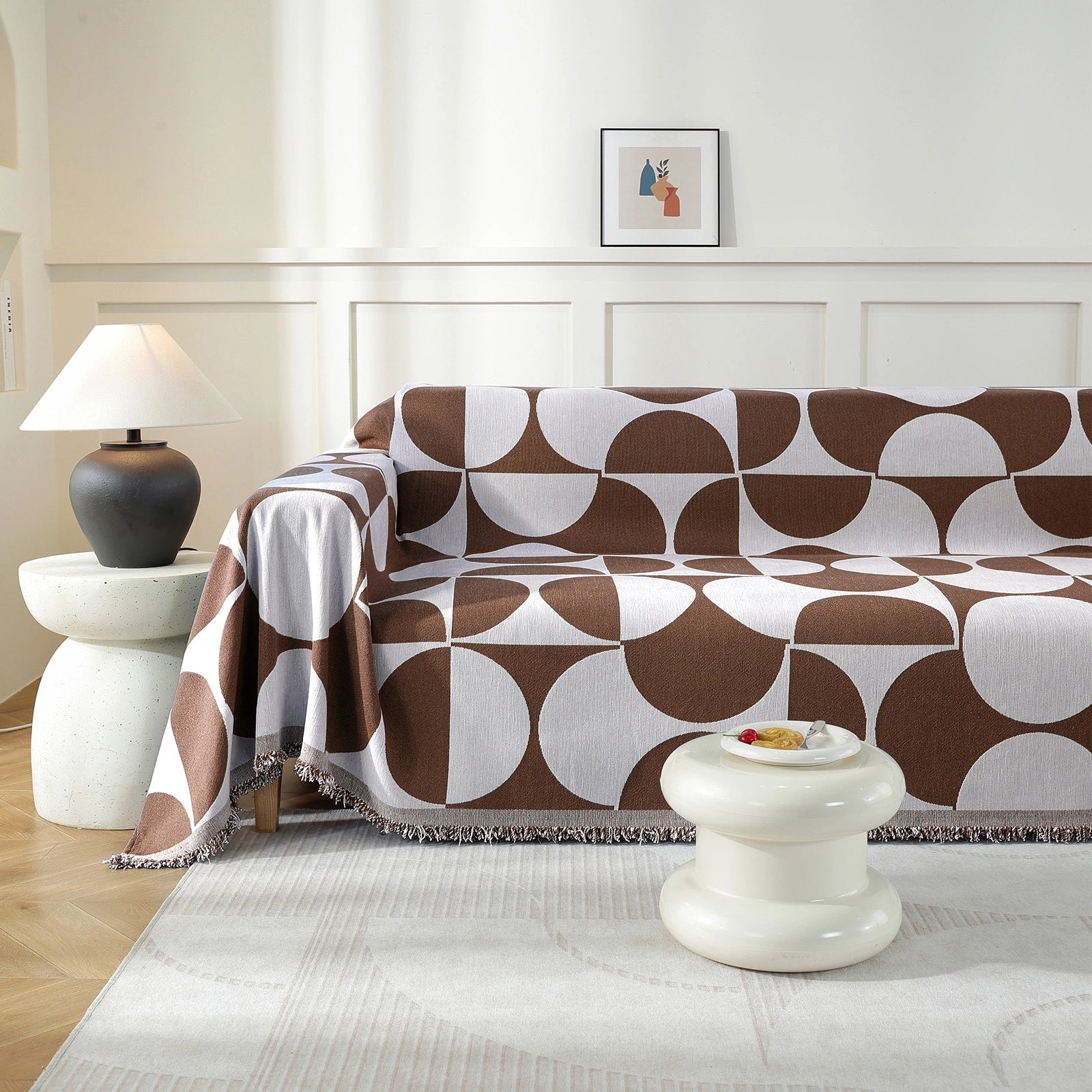 YSTYLE 4 Seater Sofa Blanket,All-in-One Throw, Pet-Friendly & Easy Care,Semi-Circular