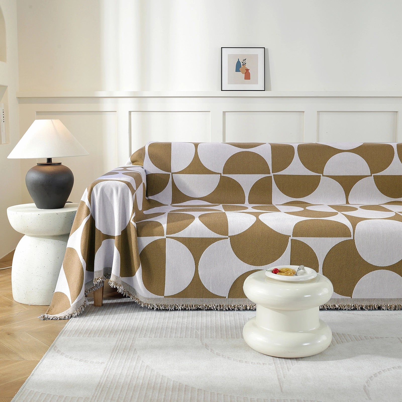 YSTYLE 4 Seater Sofa Blanket,All-in-One Throw, Pet-Friendly & Easy Care,Semi-Circular