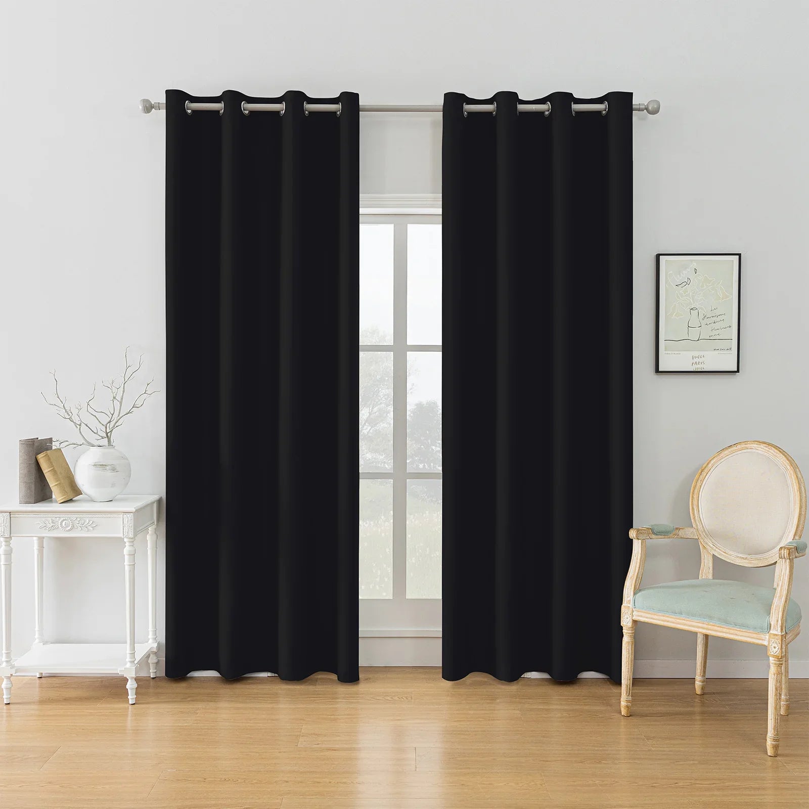 YSTYLE 2 Pieces Waterproof Blackout Curtains Thermal Insulated-YSTYLE