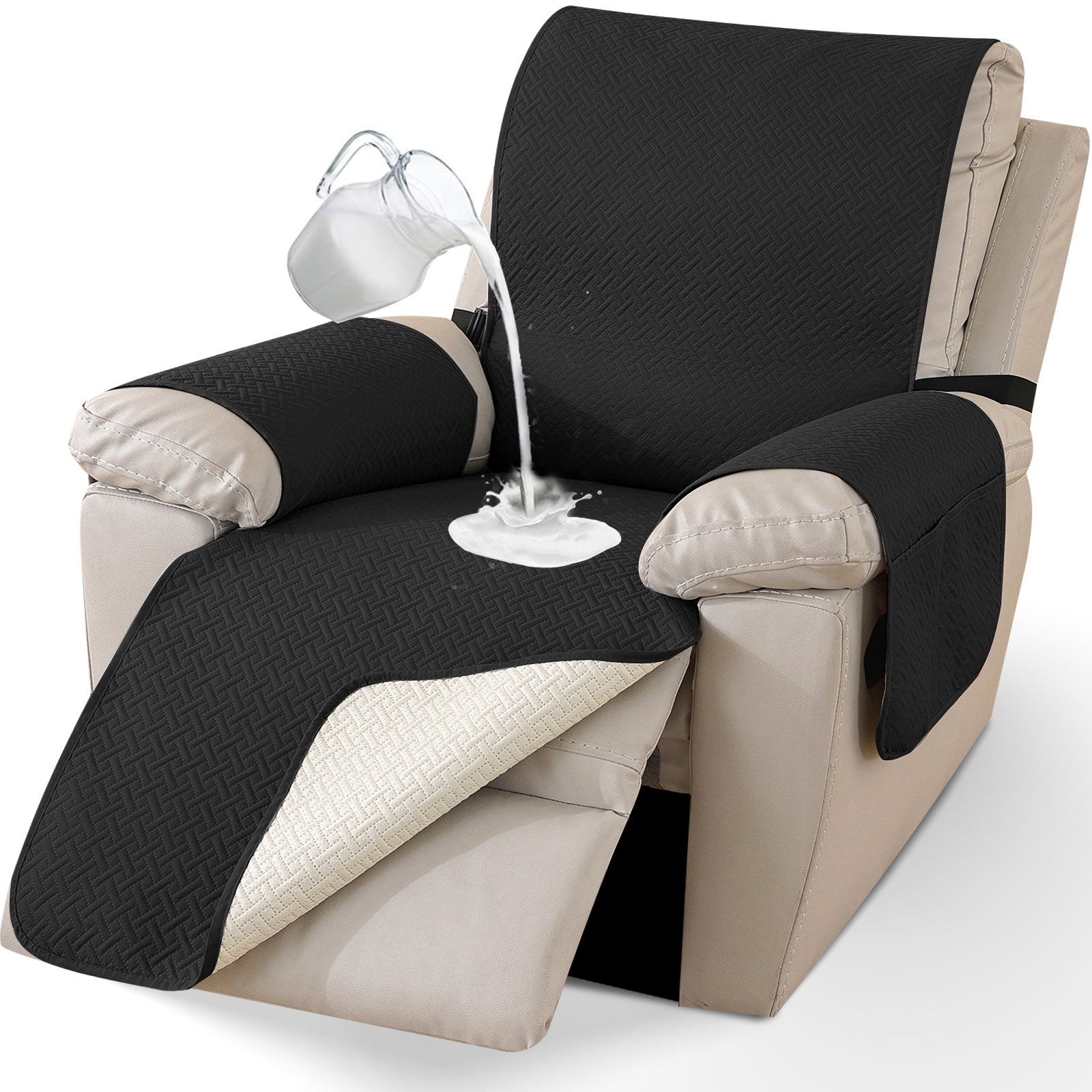 imperméable Armchair couverture with antidérapant Back and Side Pockets