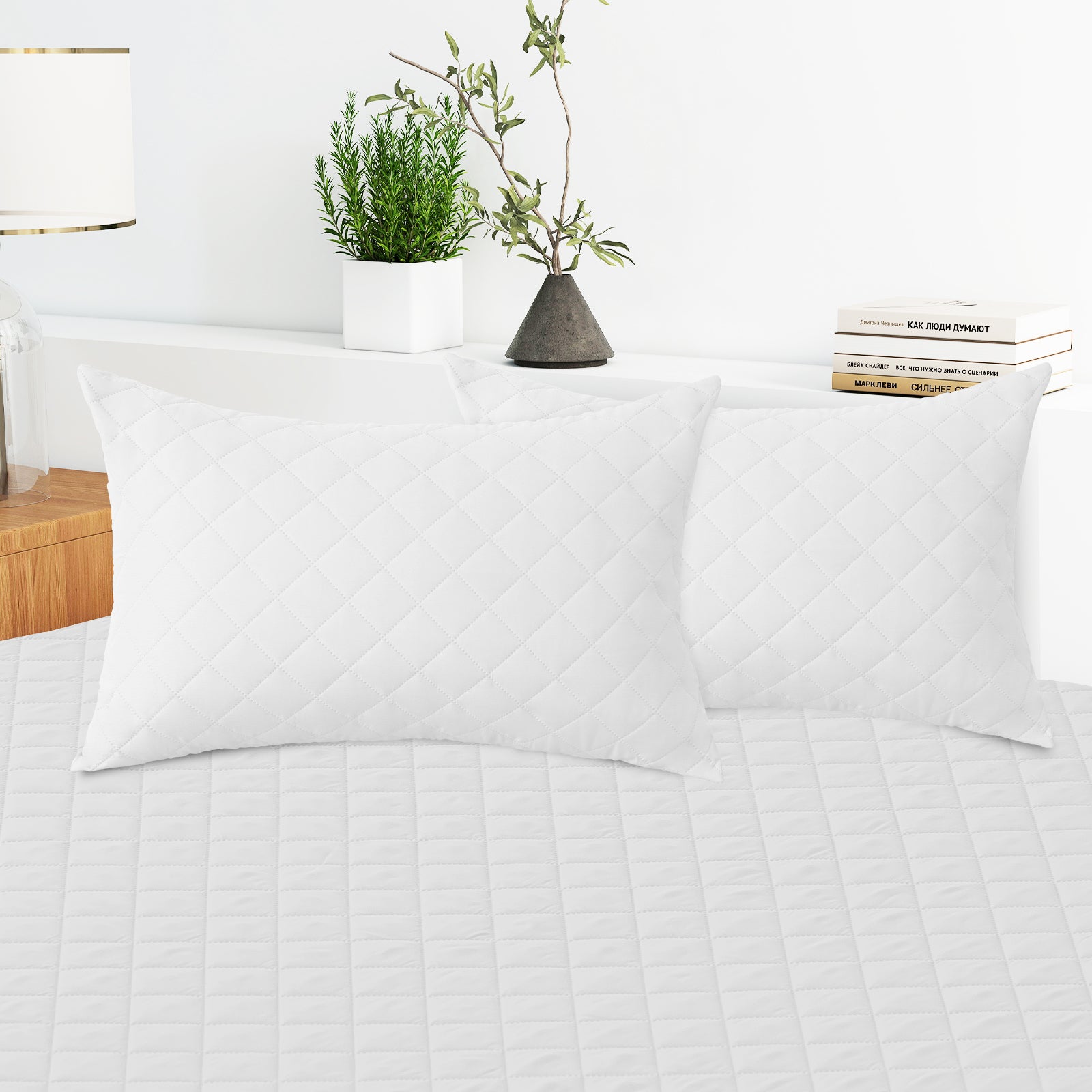 YSTYLE 2 Waterproof Pillowcases 50x80cm Breathable Anti Mite-YSTYLE